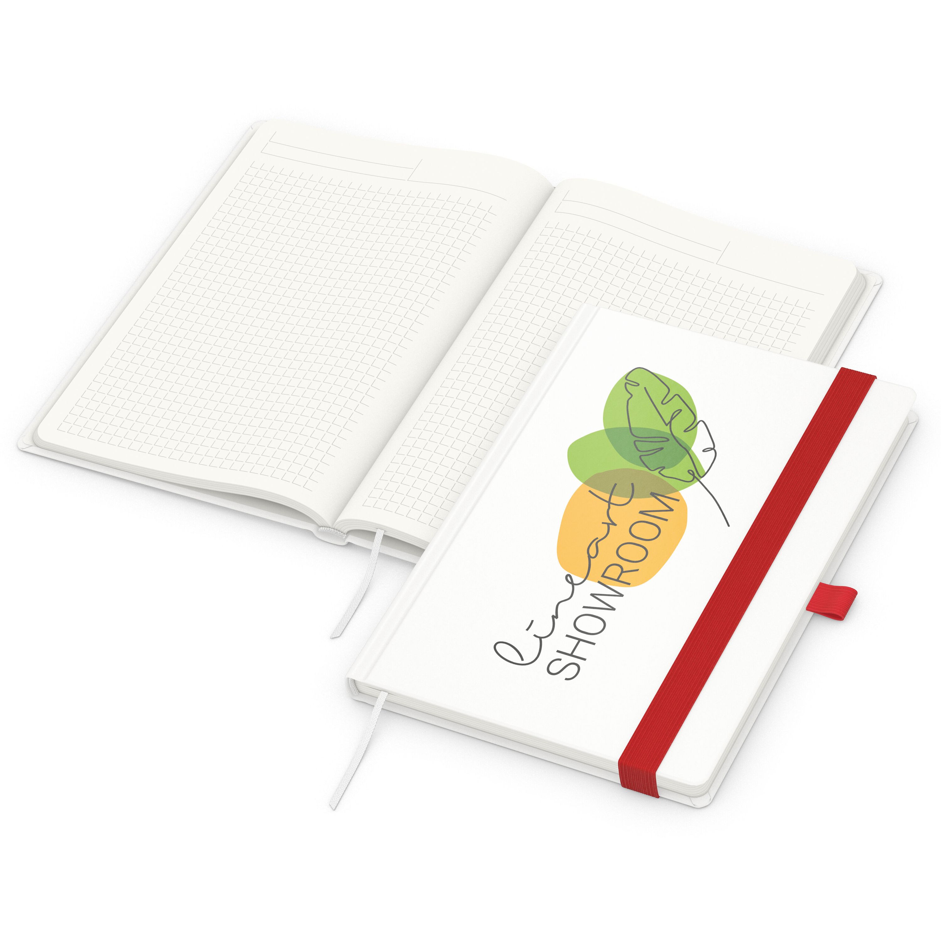 Notizbuch Match-Book RECYCLING, A5, Winkelkaro, Papier matt, rot-882