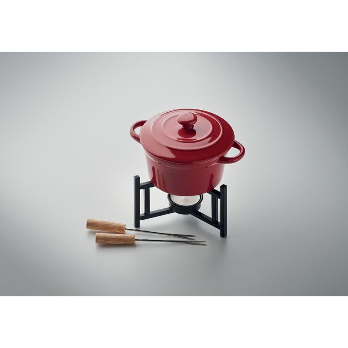 Keramik-Fondue-Set 300 ml BIG KASE - rot-447