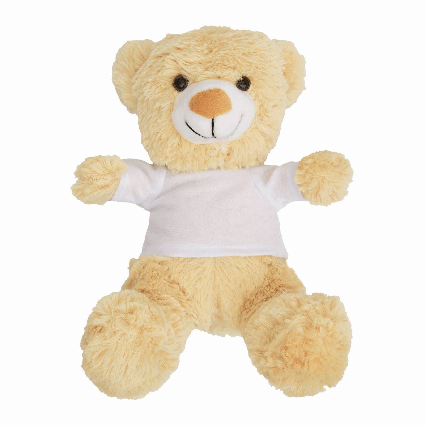 Plüsch-Bär ALEXANDER mit weißem T-Shirt (separat gepackt) - braun - weiß-635
