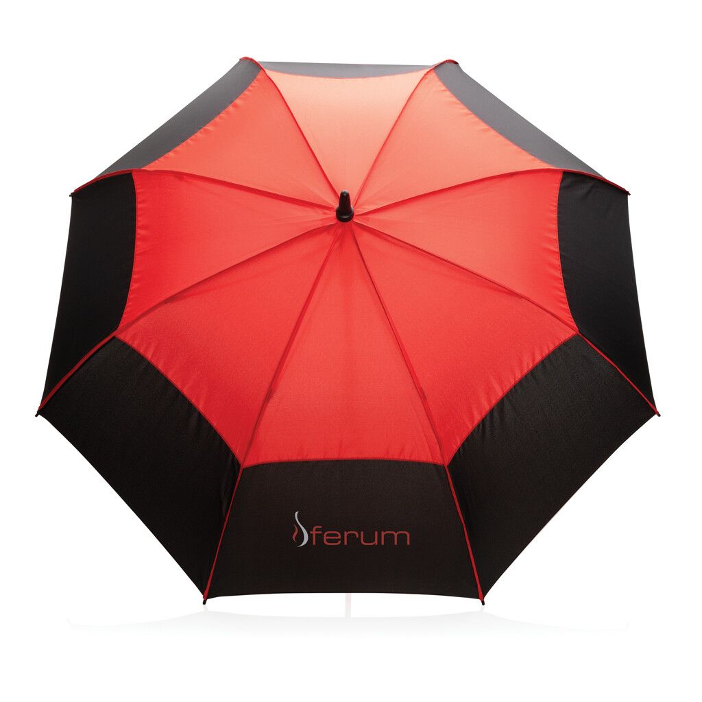 27" Impact AWARE™ RPET 190T Auto-Open Stormproof-Schirm - rot-77