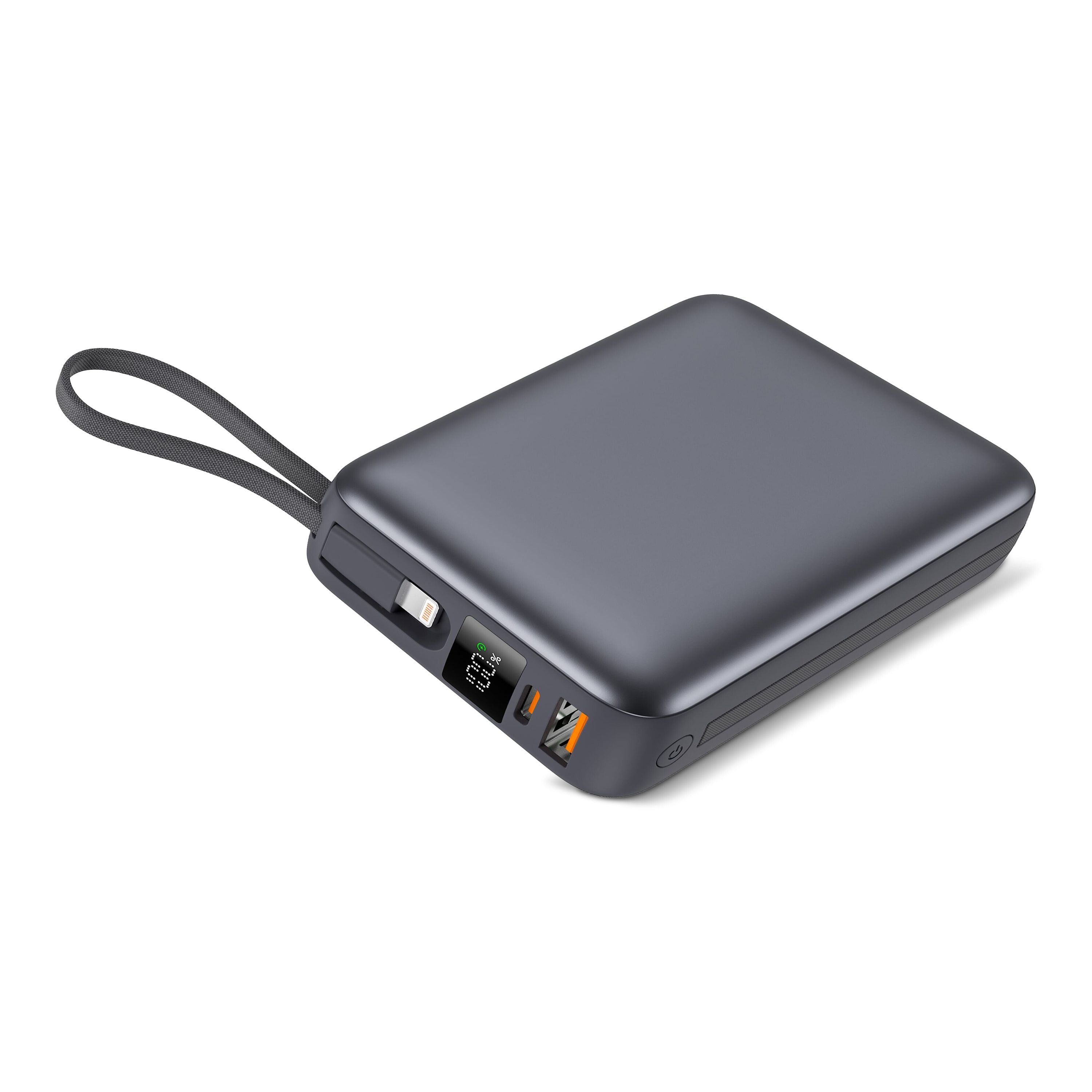 Nova Powerbank 22,5 W Power Delivery mit integrierten Kabeln 20000 mAh - dunkelgrau-191