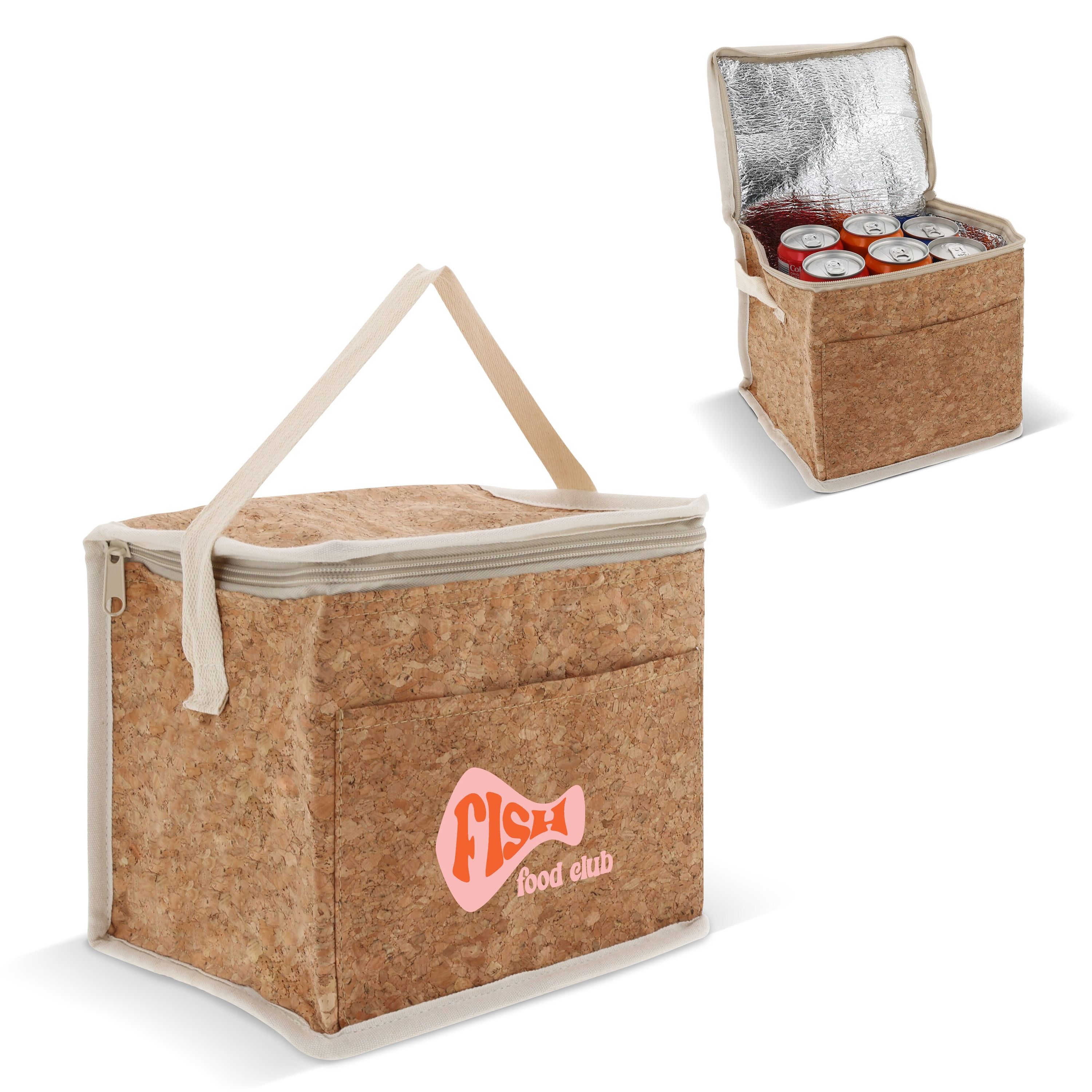 Kühltasche mit Korkelementen 22x18x18cm - natur-635