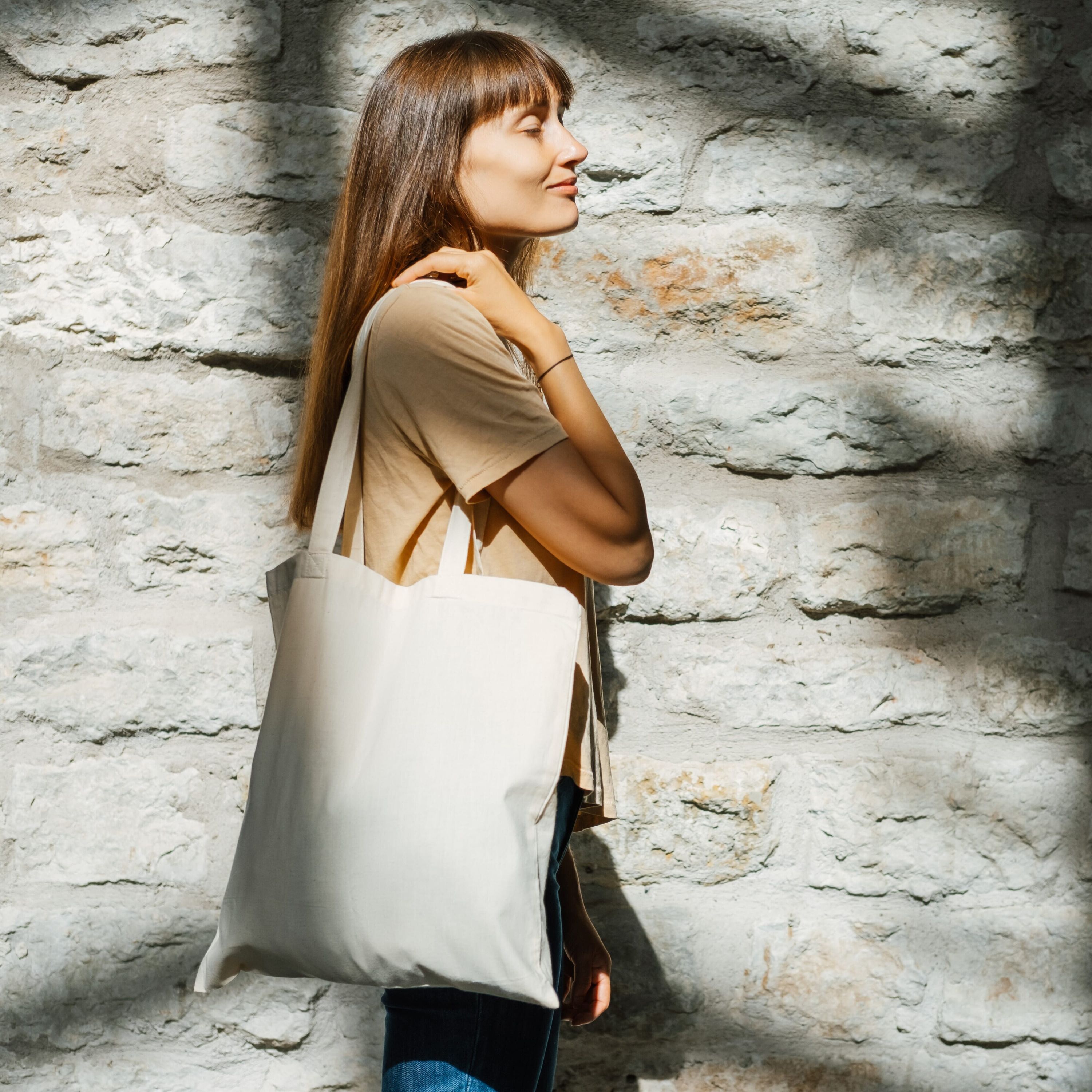 Umhängetasche Baumwolle OEKO-TEX® 140g/m² 38x42cm - natur-233