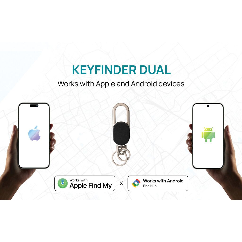 Keyfinder Dual Schlüsselanhänger mit weltweiter Ortung - schwarz-711