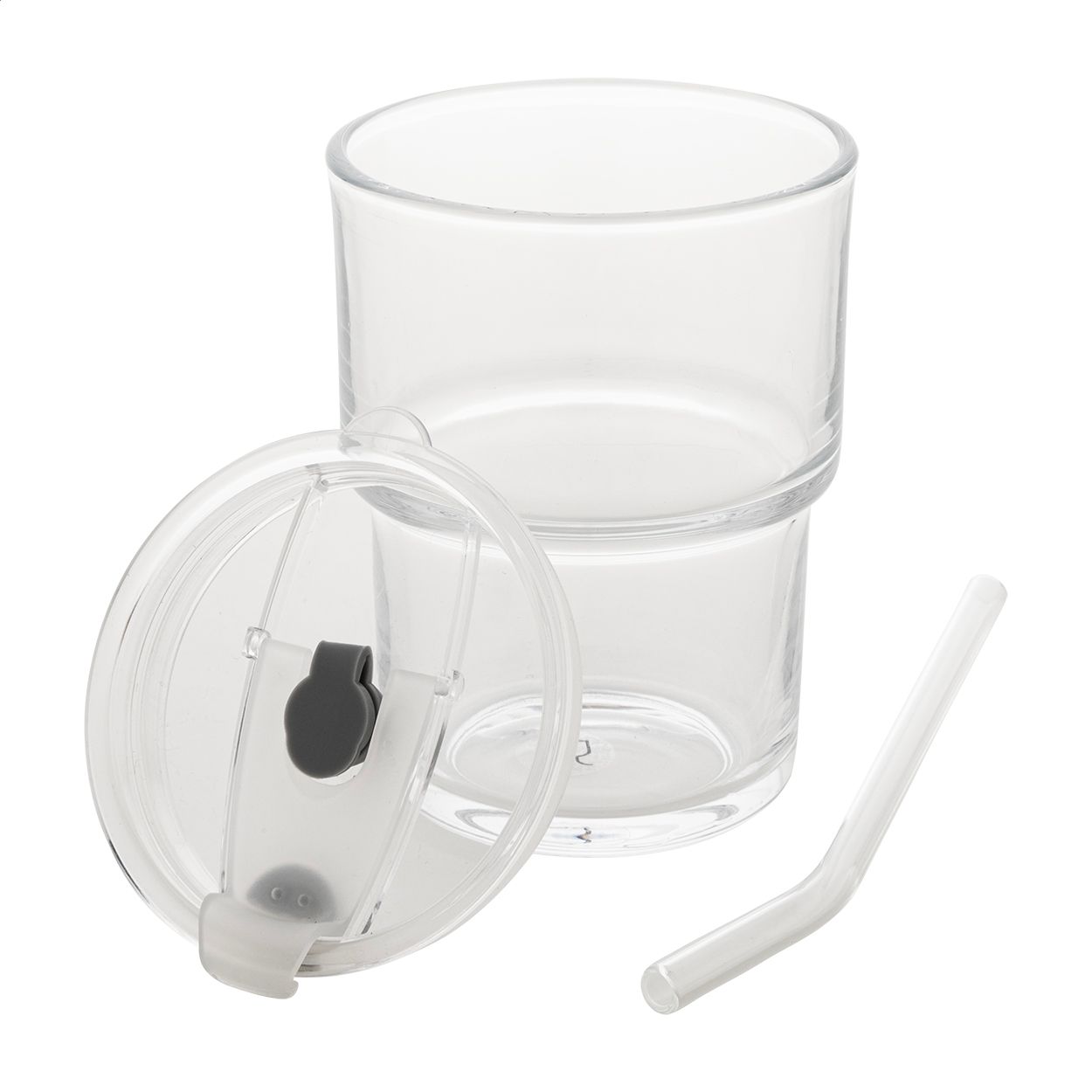 Glassip Reisebecher aus Glas, 400 ml - transparent-354