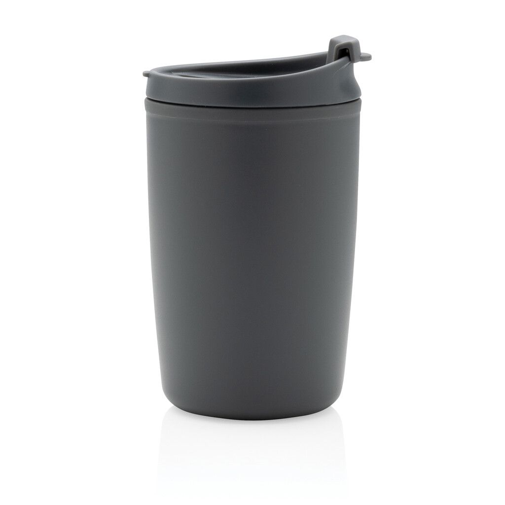 GRS recycelter PP-Becher mit Flip-Deckel - grau-780