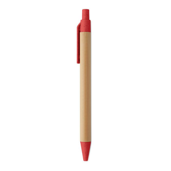 Druckkugelschreiber mit Bambus ITEA COLOUR - rot-668
