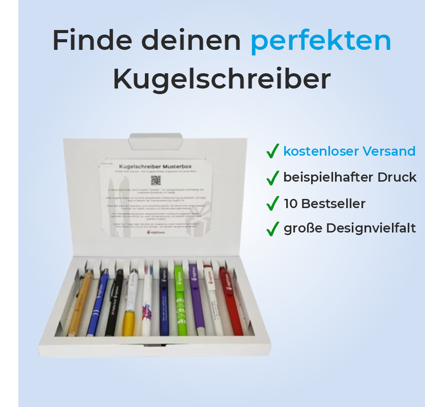 Kugelschreiber-Musterbox mit 10 Bestseller-Modellen
