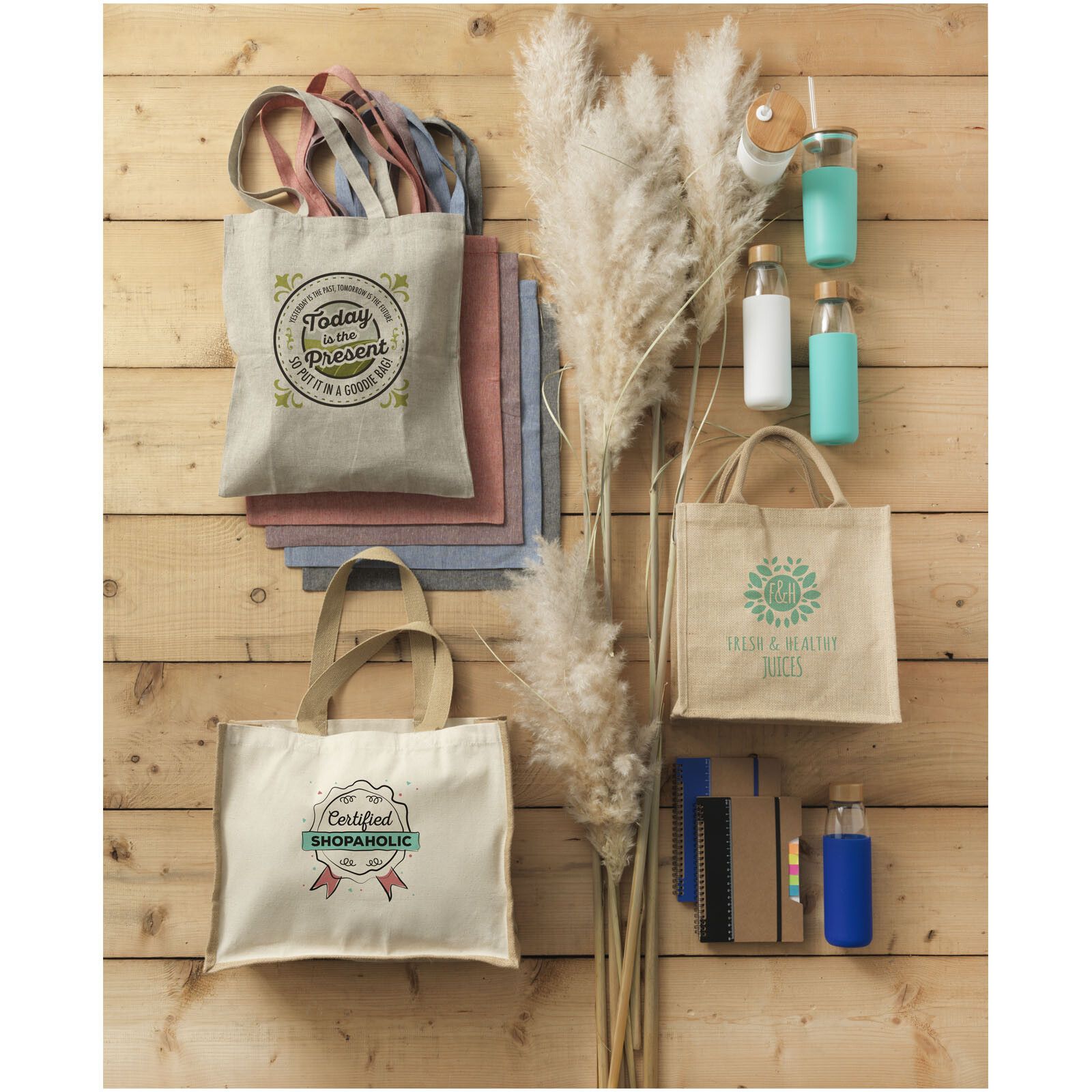 Varai 320 g/m Canvas und Jute Einkaufstasche 23L - natural -  natur-46