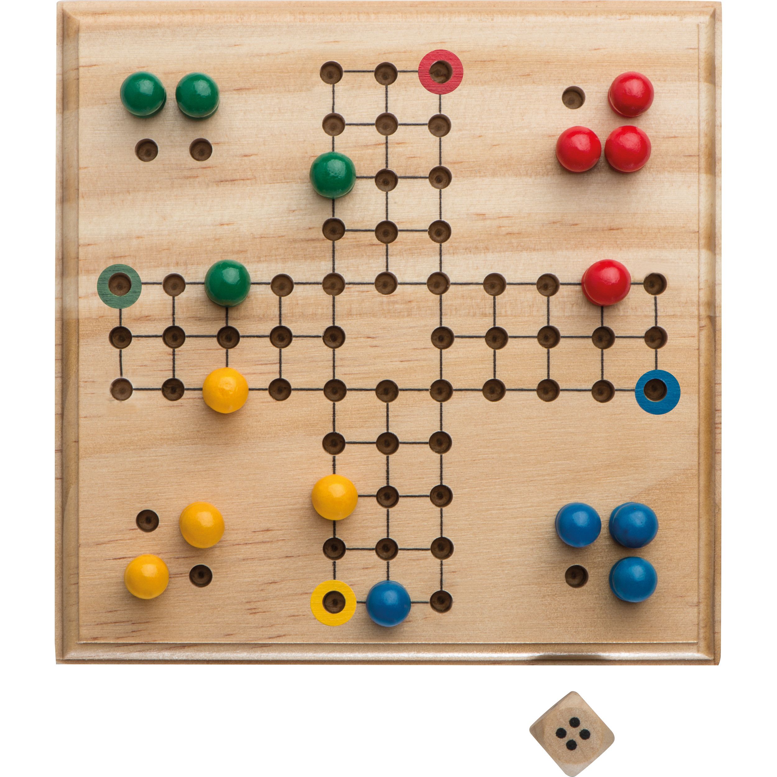 LUDO Spiel aus Holz - braun-766