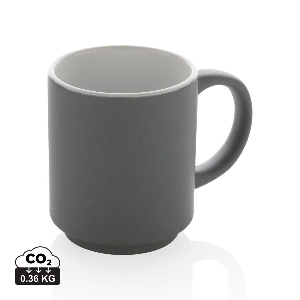Stapelbare Keramiktasse, 180ml - grau-88