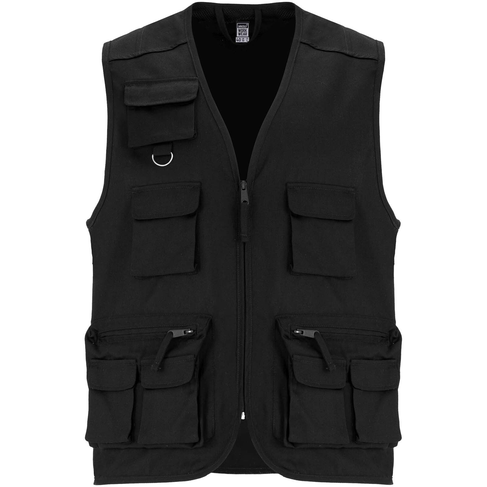 Venera Arbeitsweste mit V-Ausschnitt und mehreren Taschen, 200 g/m2  - schwarz-501