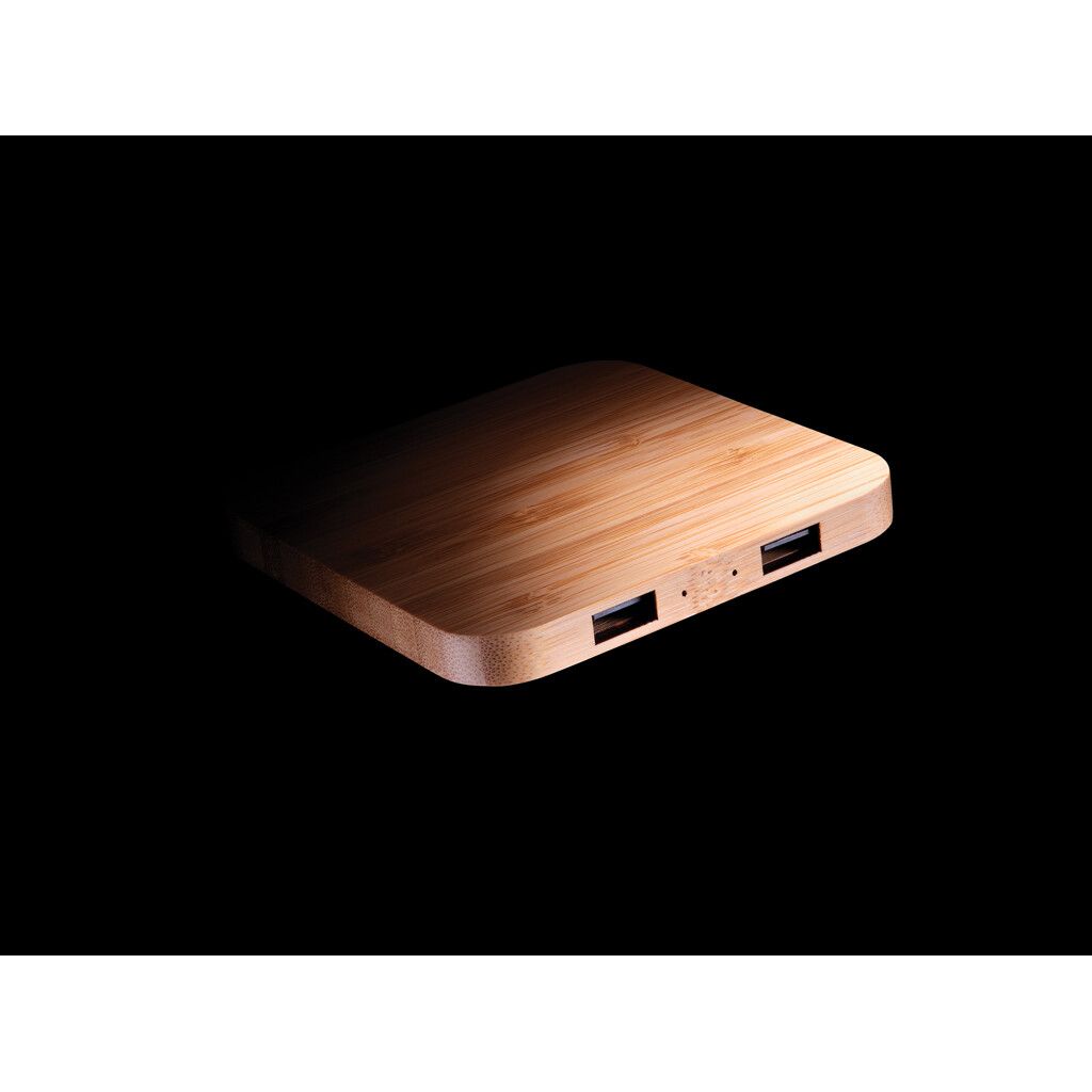 5W-Wireless-Charger aus Bambus mit USB - braun-618