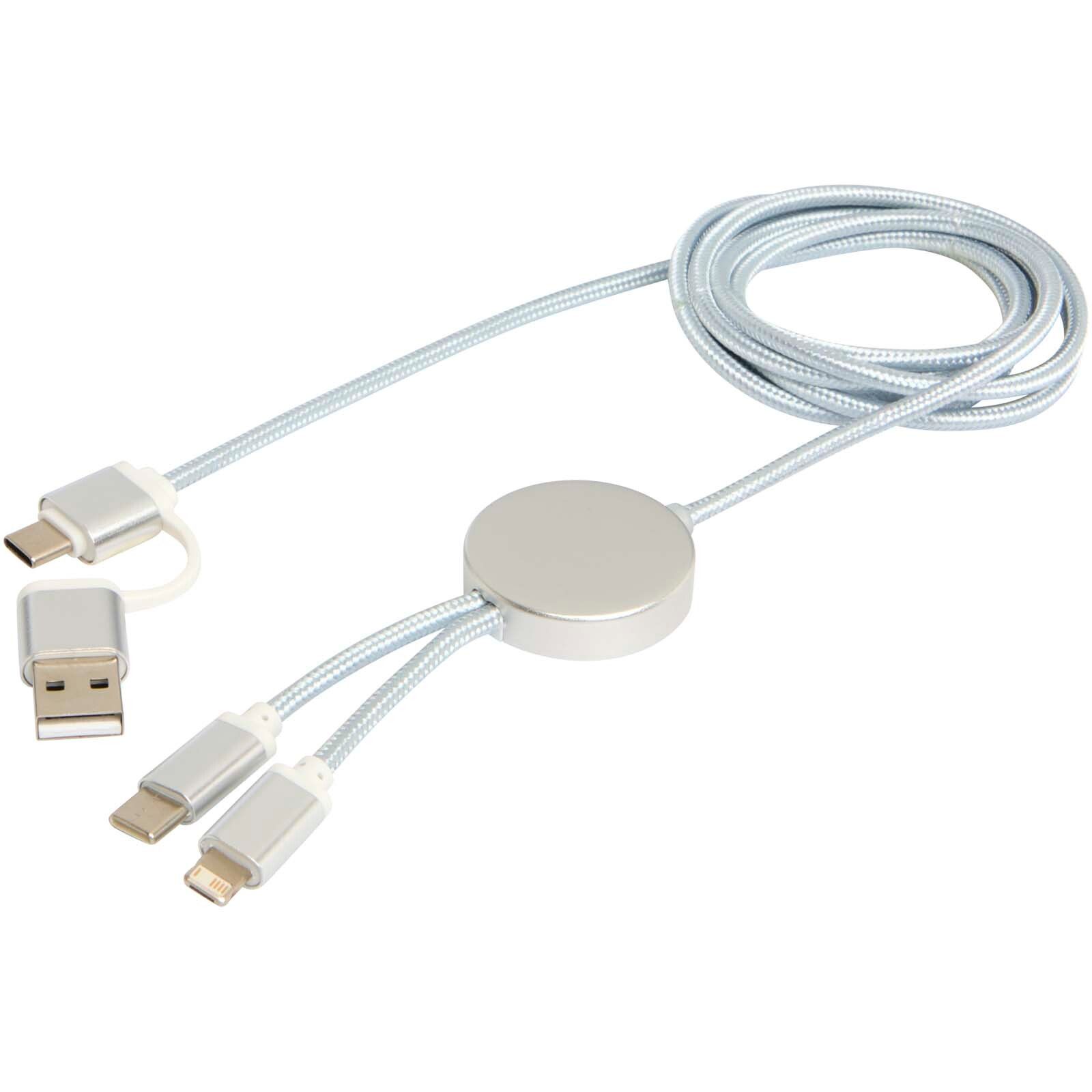 Alasia 150 cm 5-in-1 Kabel aus recyceltem Kunststoff für Datenübertragung und 27W Schnellladung - silber-99