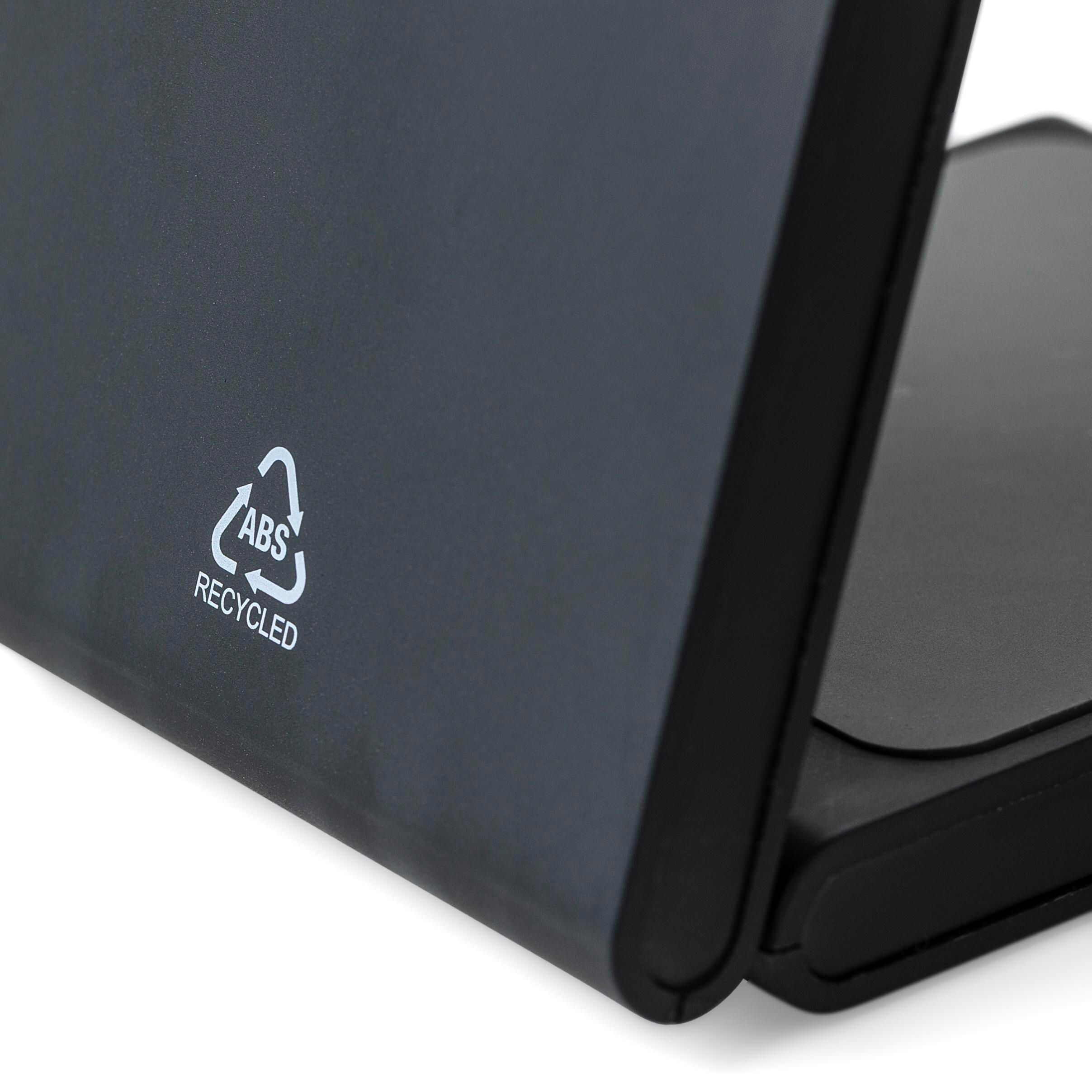 Recyceltes ABS 3-in-1 magnetisches kabelloses Ladegerät Valerio - schwarz-921