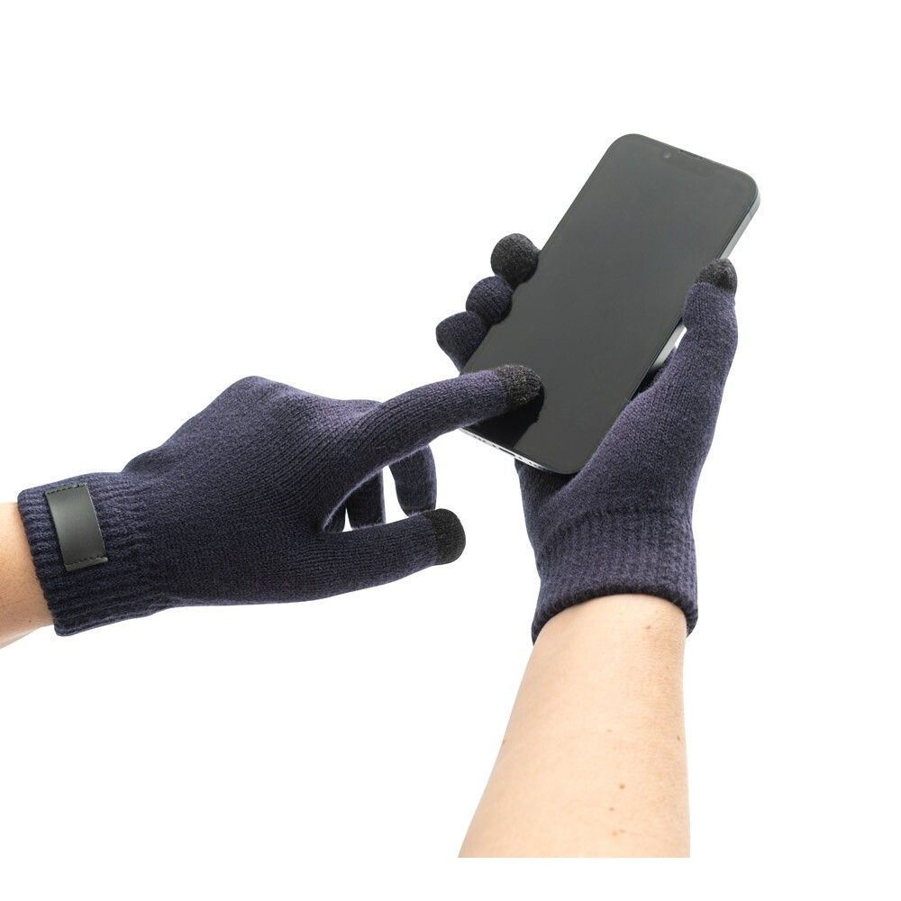 BURROW Handschuhe aus recyceltem Polyester (100% rPET) mit Tastspitzen - dunkelblau-523