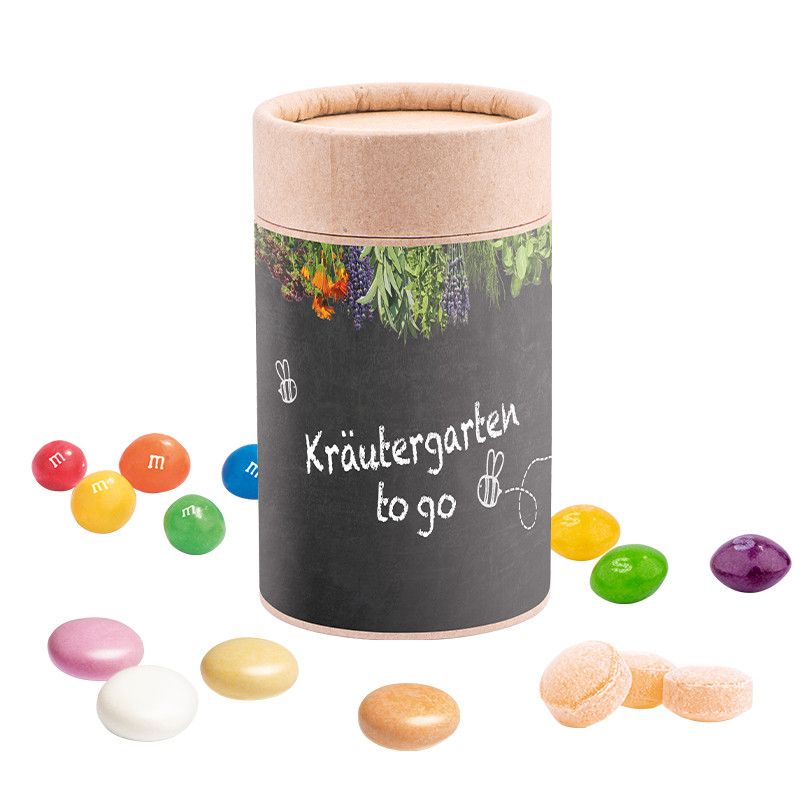 Papierdose Eco Midi mit Mini Bonbons Fruchtmix-377