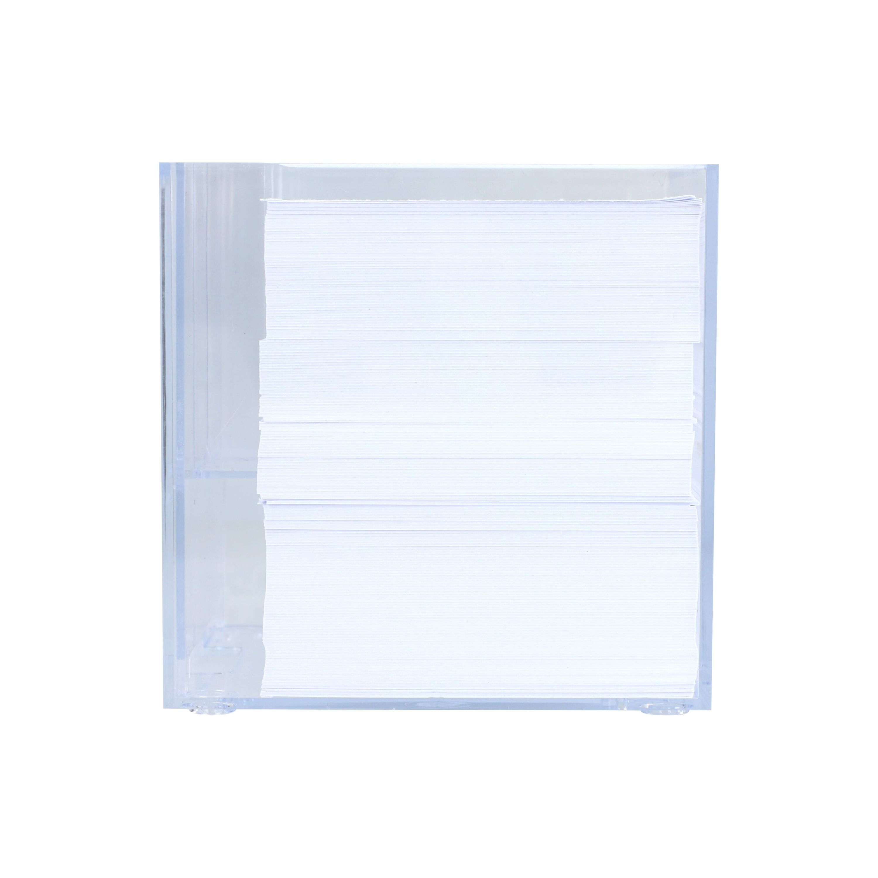 Notizzettel 10x10x10cm in Würfelbox mit Stifteköcher - transparent-627