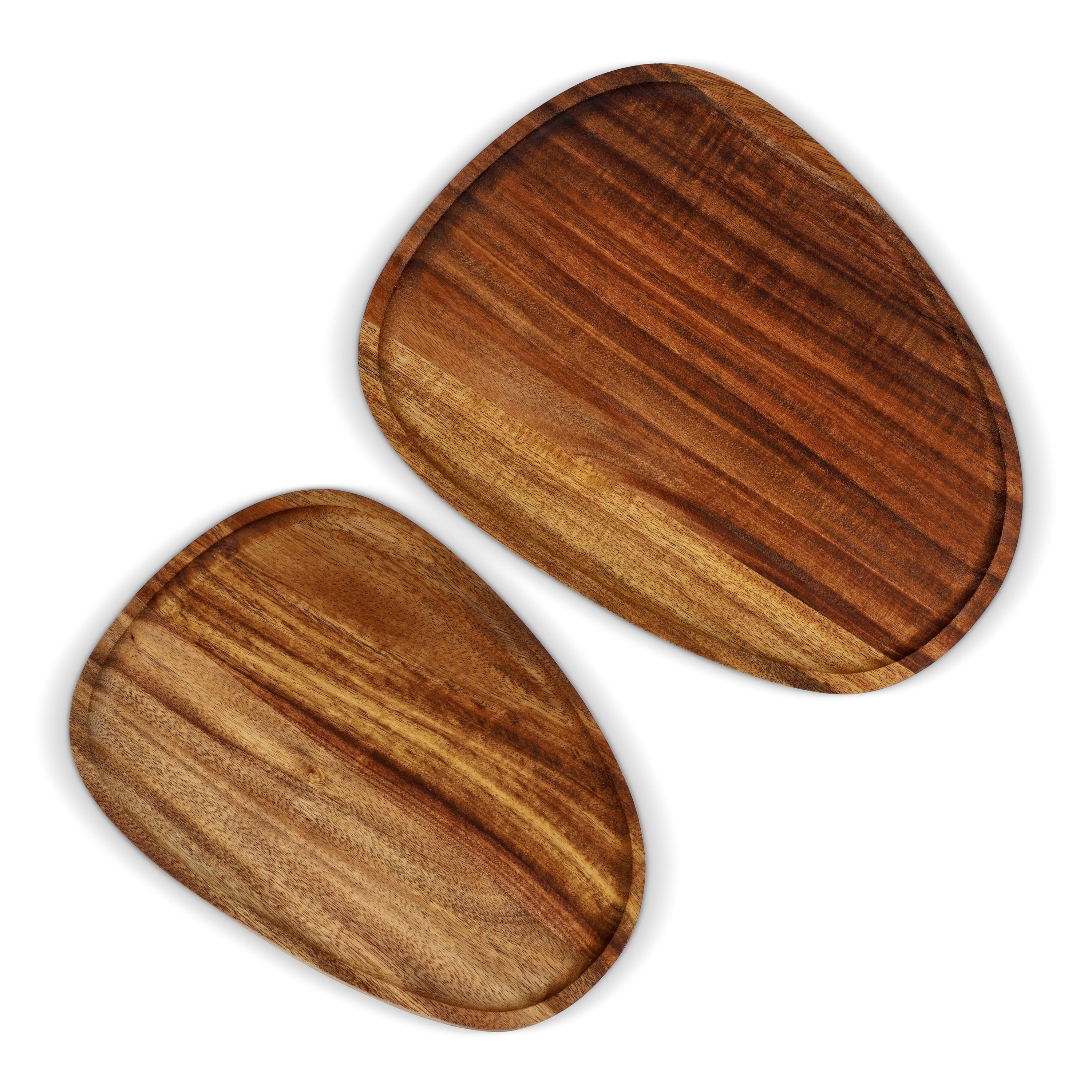 InSideOut 2er-Pack Holztabletts in Bioform - holz-138