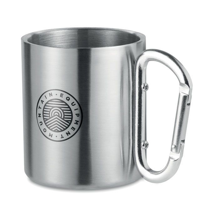 Trinkbecher mit Karabiner 220 ml TRUMBO - mattsilber-913