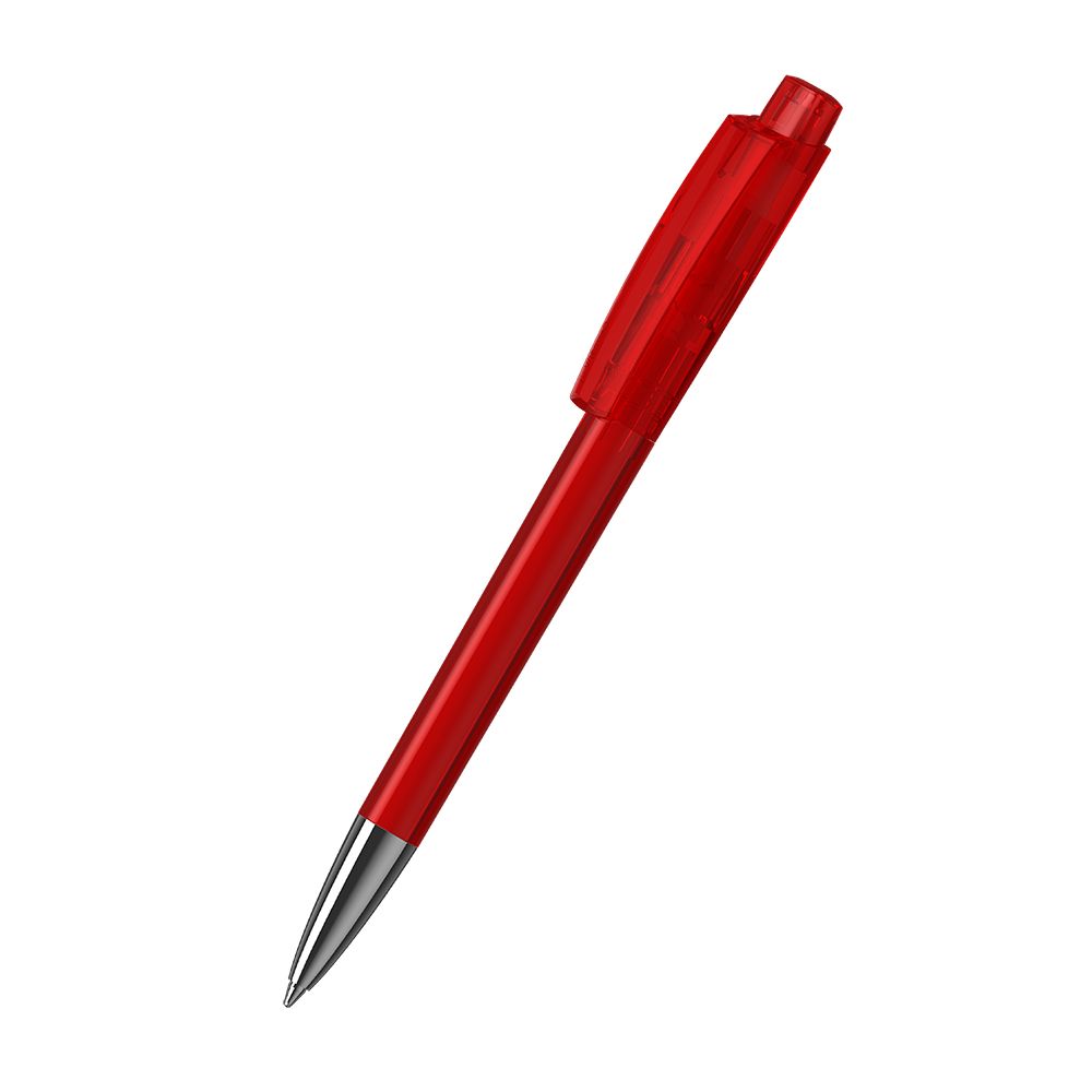 Druckkugelschreiber Zeno transparent Mn - rot transparent-371