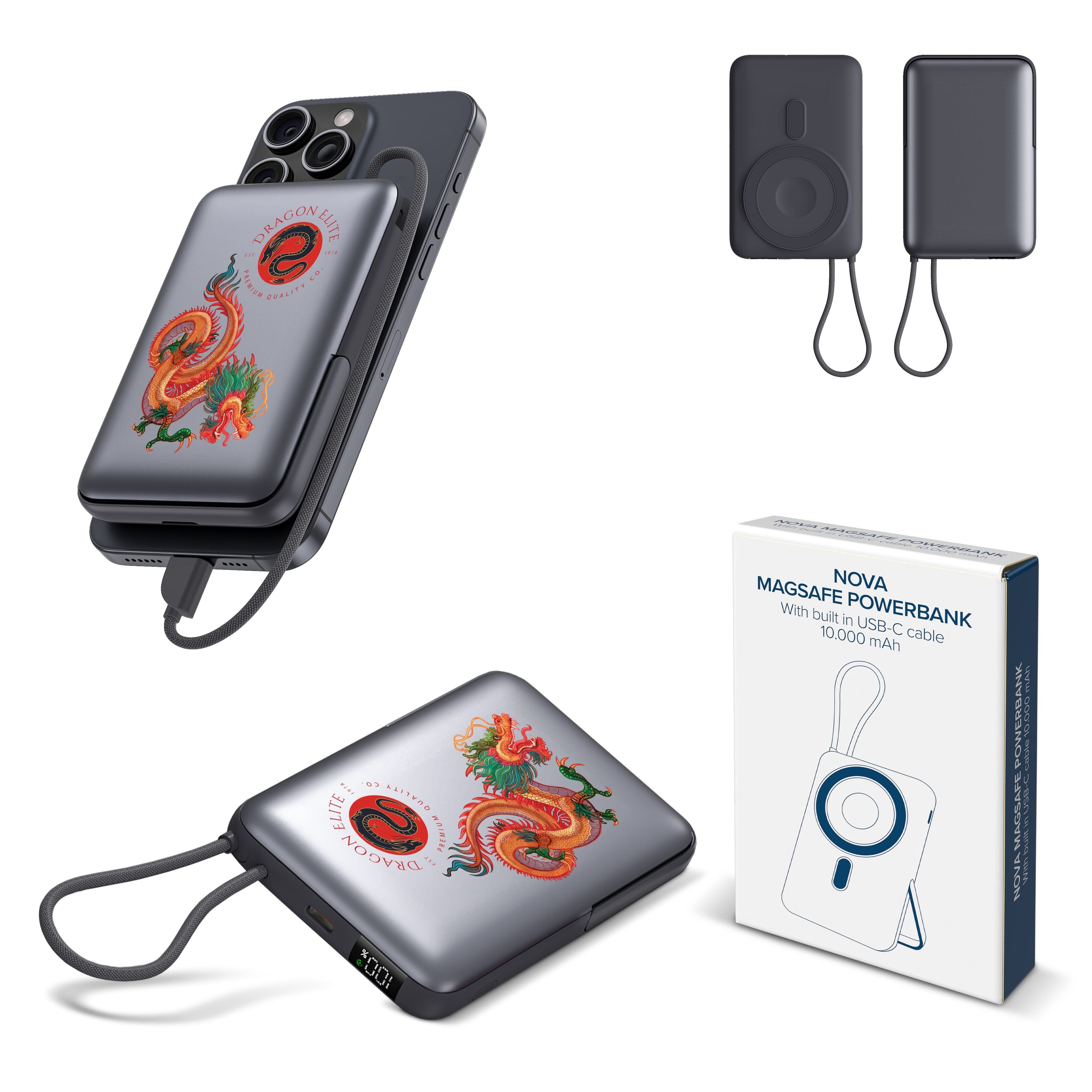 Nova Wireless Powerbank Kompatibel mit MagSafe und Apple Watch 10000 mAh - dunkelgrau-770
