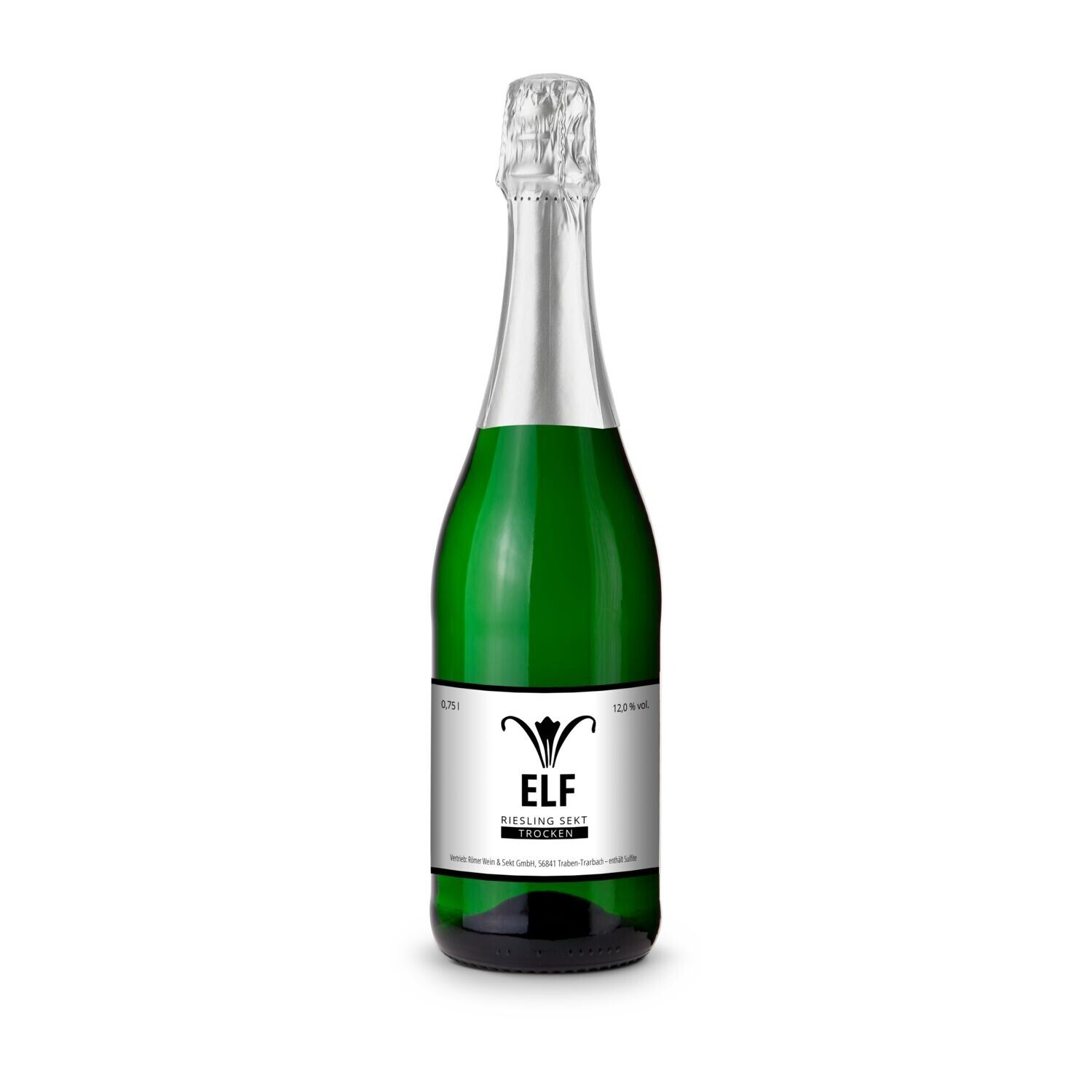 Sekt - Riesling - Flasche grün, 0,75 l - Kapselfarbe Silber-563