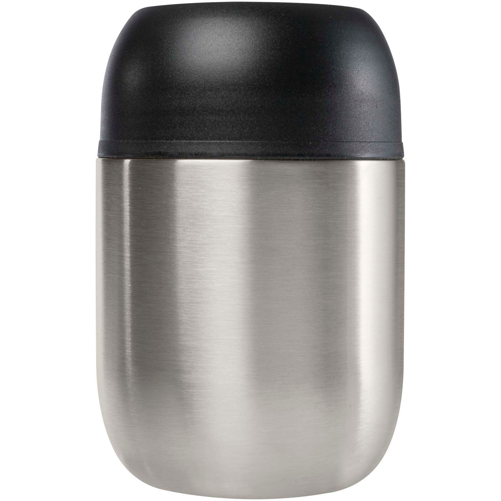 Supo 480 ml doppelwandiger Lunchpot aus recyceltem Edelstahl mit faltbarem Löffel - silber-45
