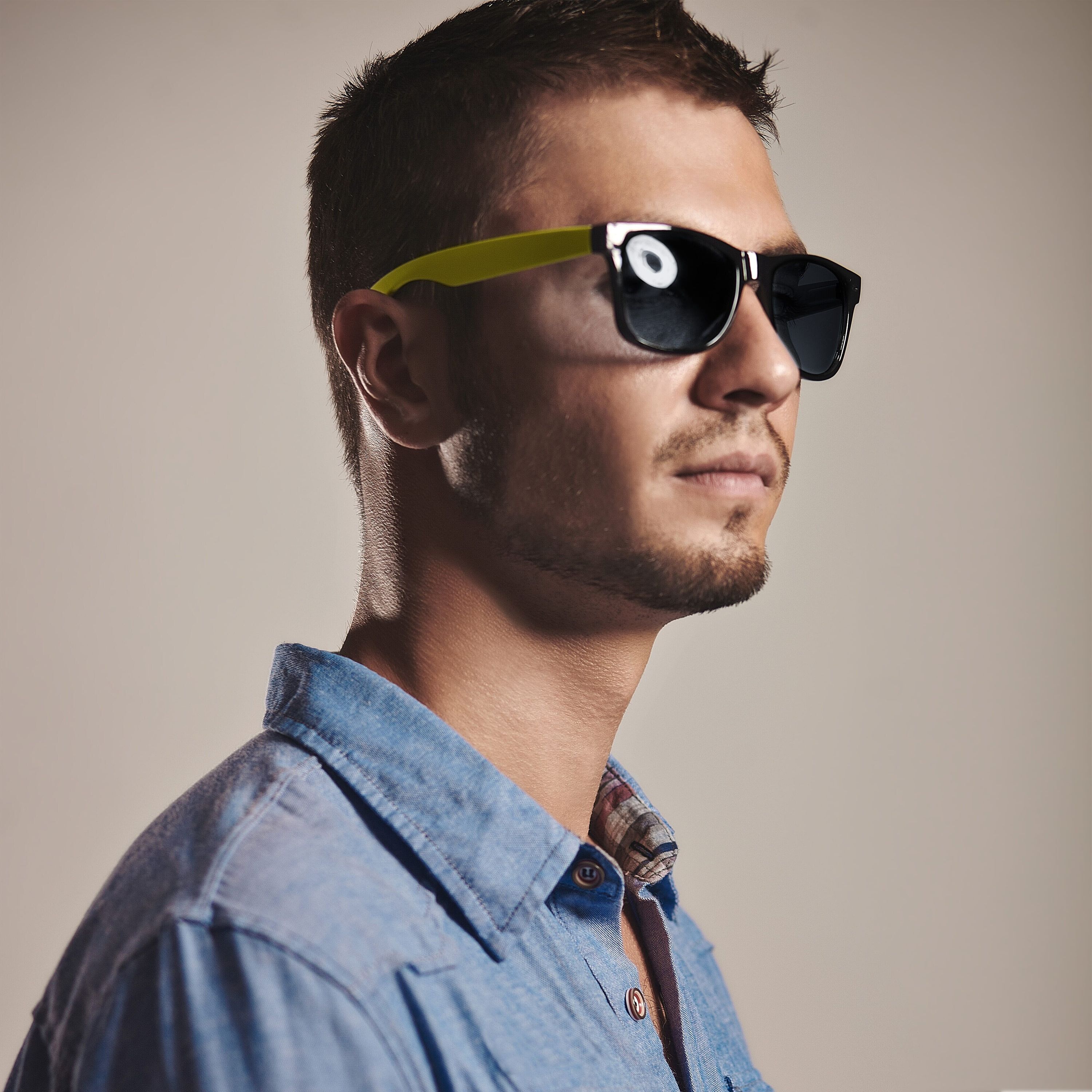 Sonnenbrille Neon UV400 - schwarz  -  gelb-63
