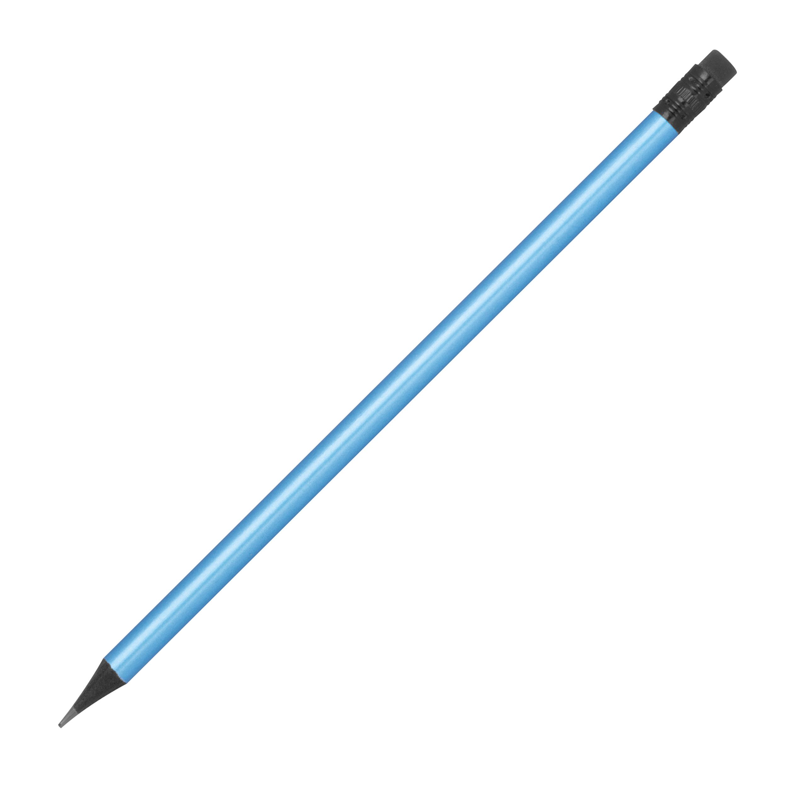 Bleistift mit Radiergummi in Metallic-Farben JAMES - hellblau-926