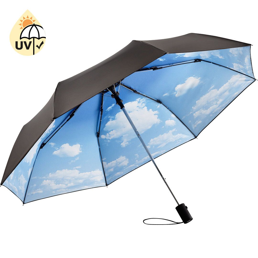 AC-Taschenschirm FARE® Impressions Ø100 cm - schwarz - wolken - design-824