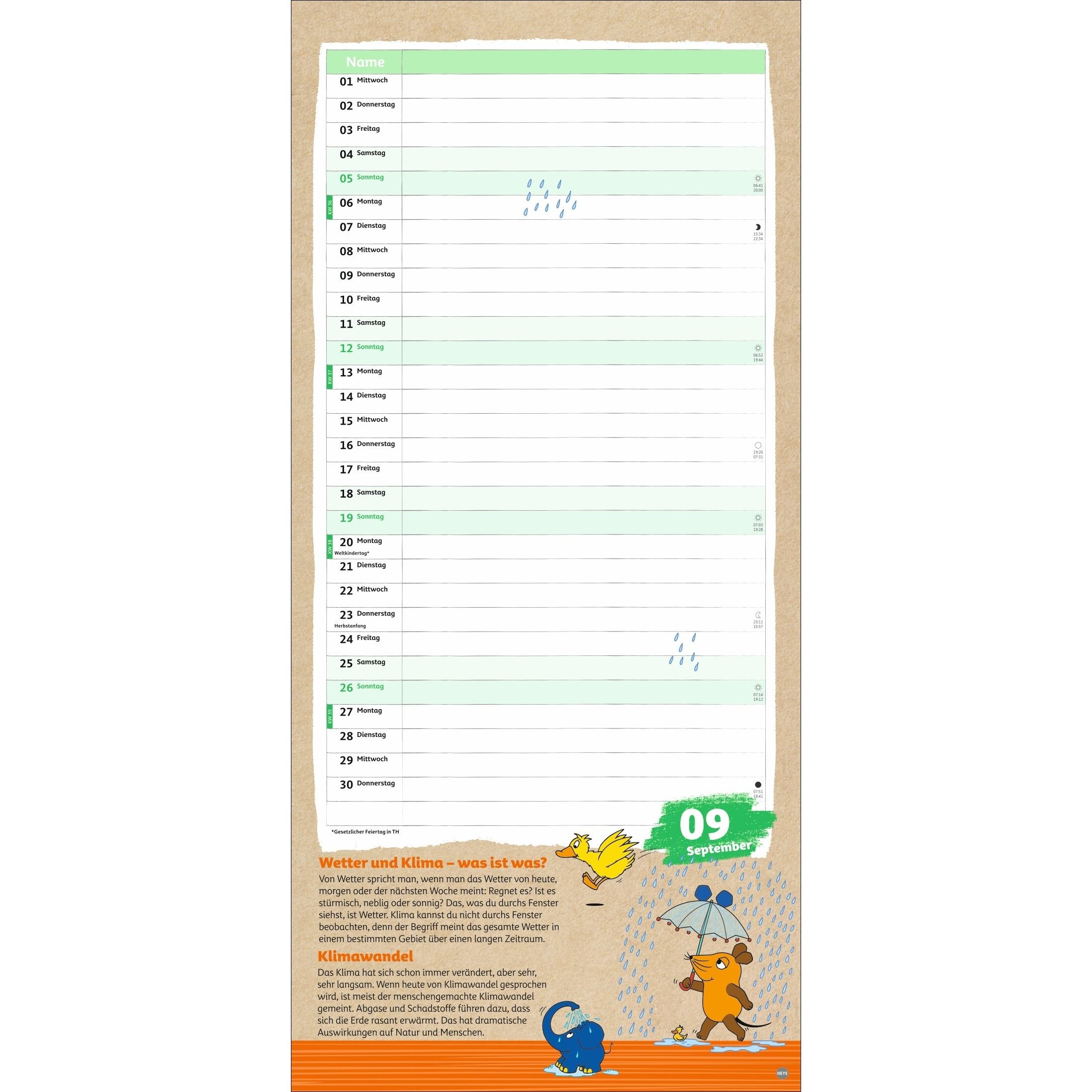 Nachhaltig Planen mit der Maus - Kinder Kalender-556