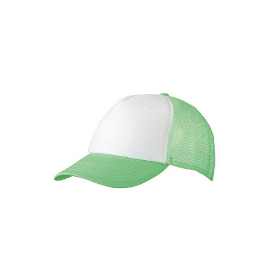 5-Panel Polyester Mesh Cap - white - neon green-594