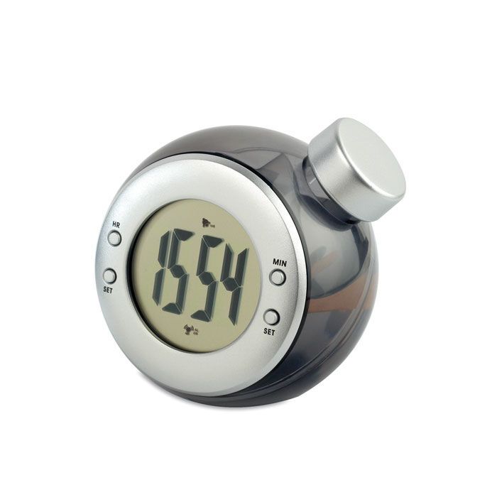 Wasserkraft-betriebene Tischuhr DROPPY - mattsilber-651