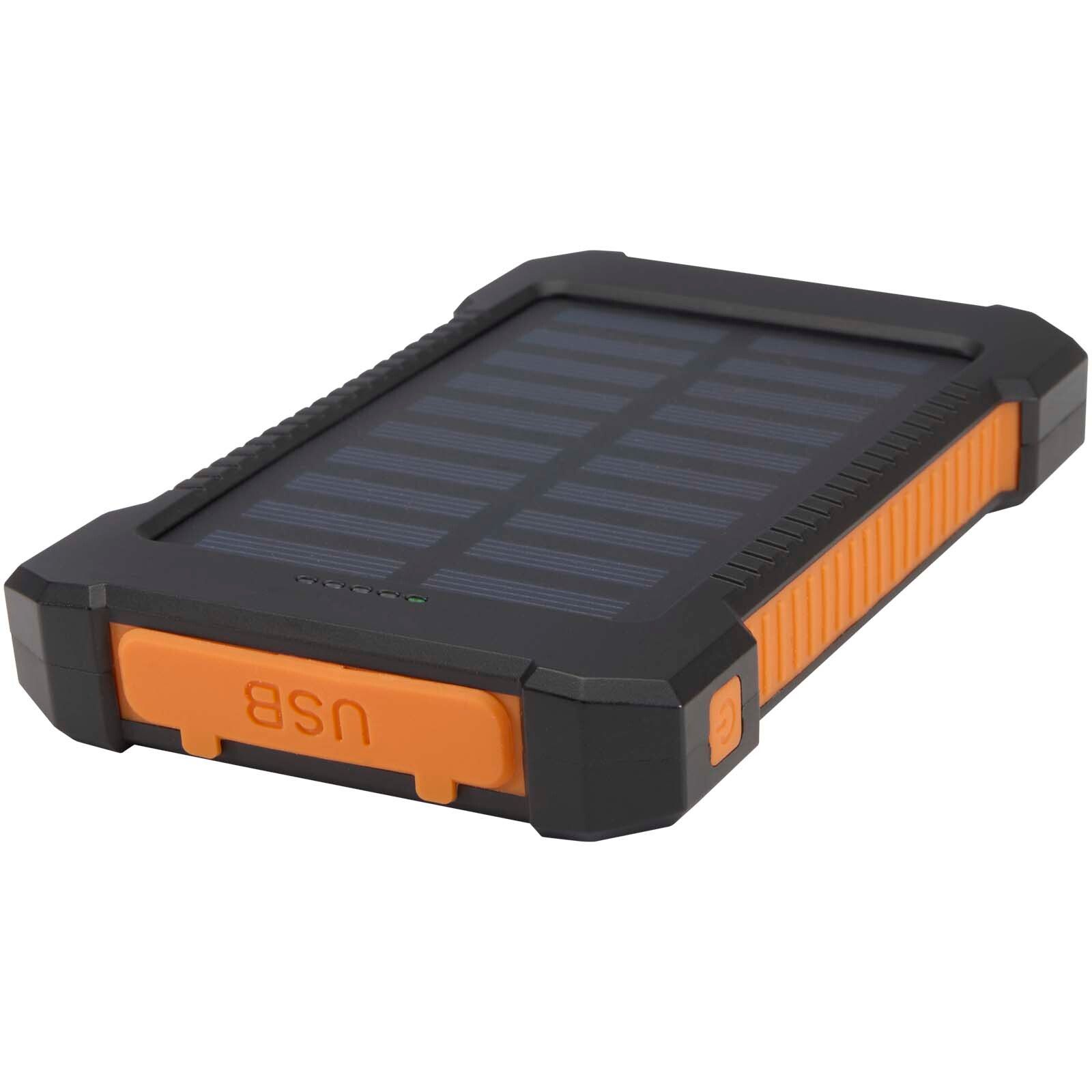 Altair 10 W 5000 mAh robuste Solar Powerbank aus recyceltem Kunststoff mit integrierter Taschenlampe - schwarz-491