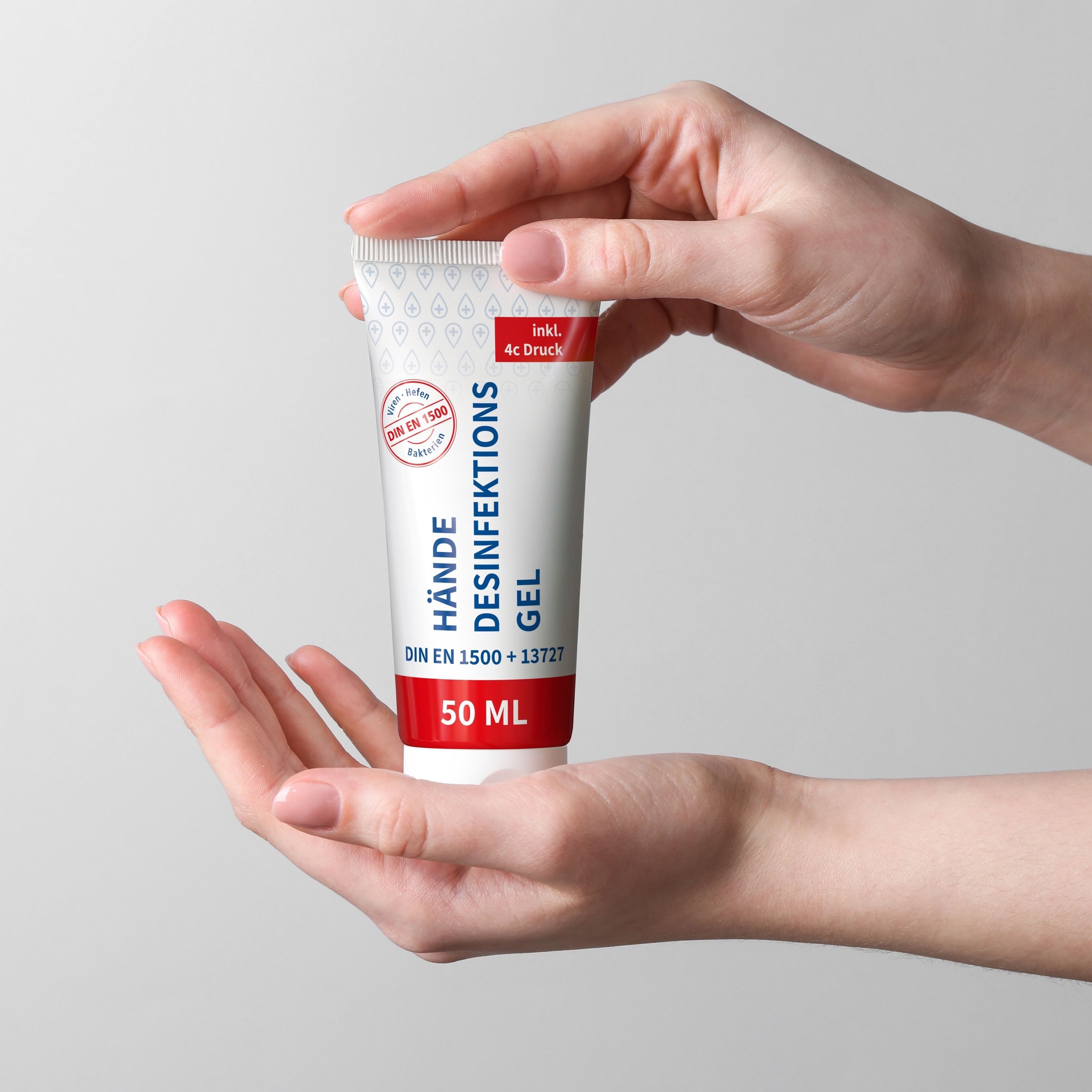 50 ml Tube Hände-Desinfektionsgel (DIN EN 1500) FullbodyPrint-890