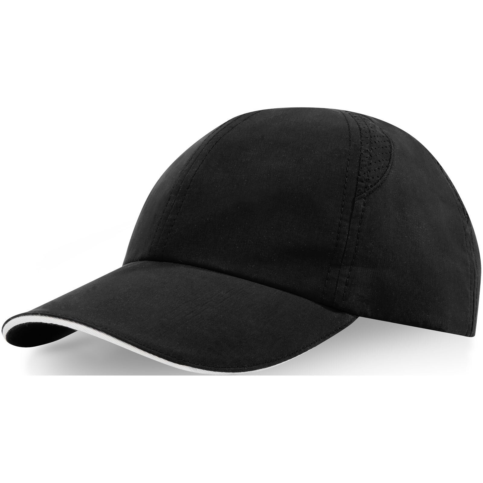 Morion GRS recycelte Cool Fit Cap mit sechs Segmenten - schwarz - 0-349