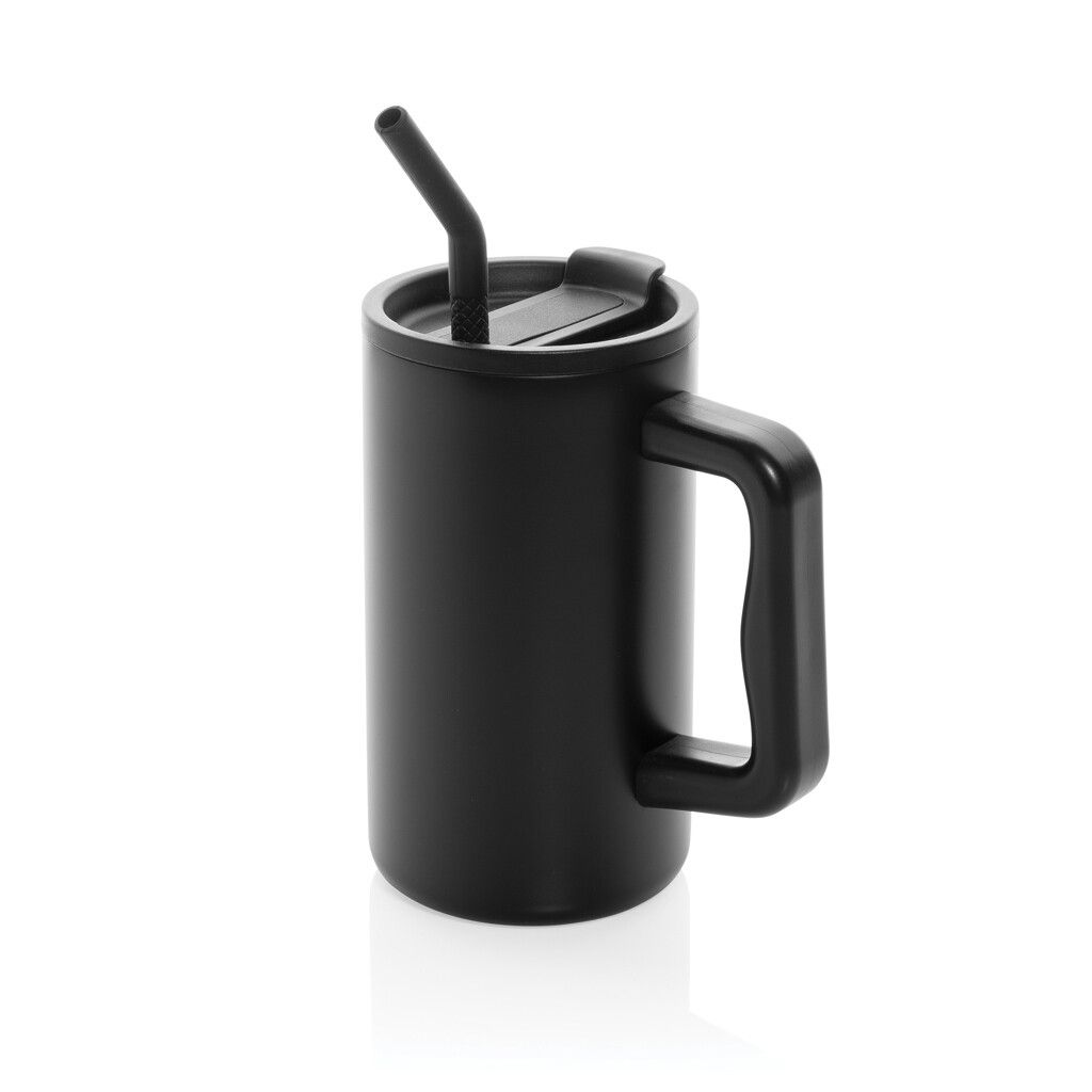 Cube Becher aus RCS recyceltem Stahl 800ml - schwarz-364