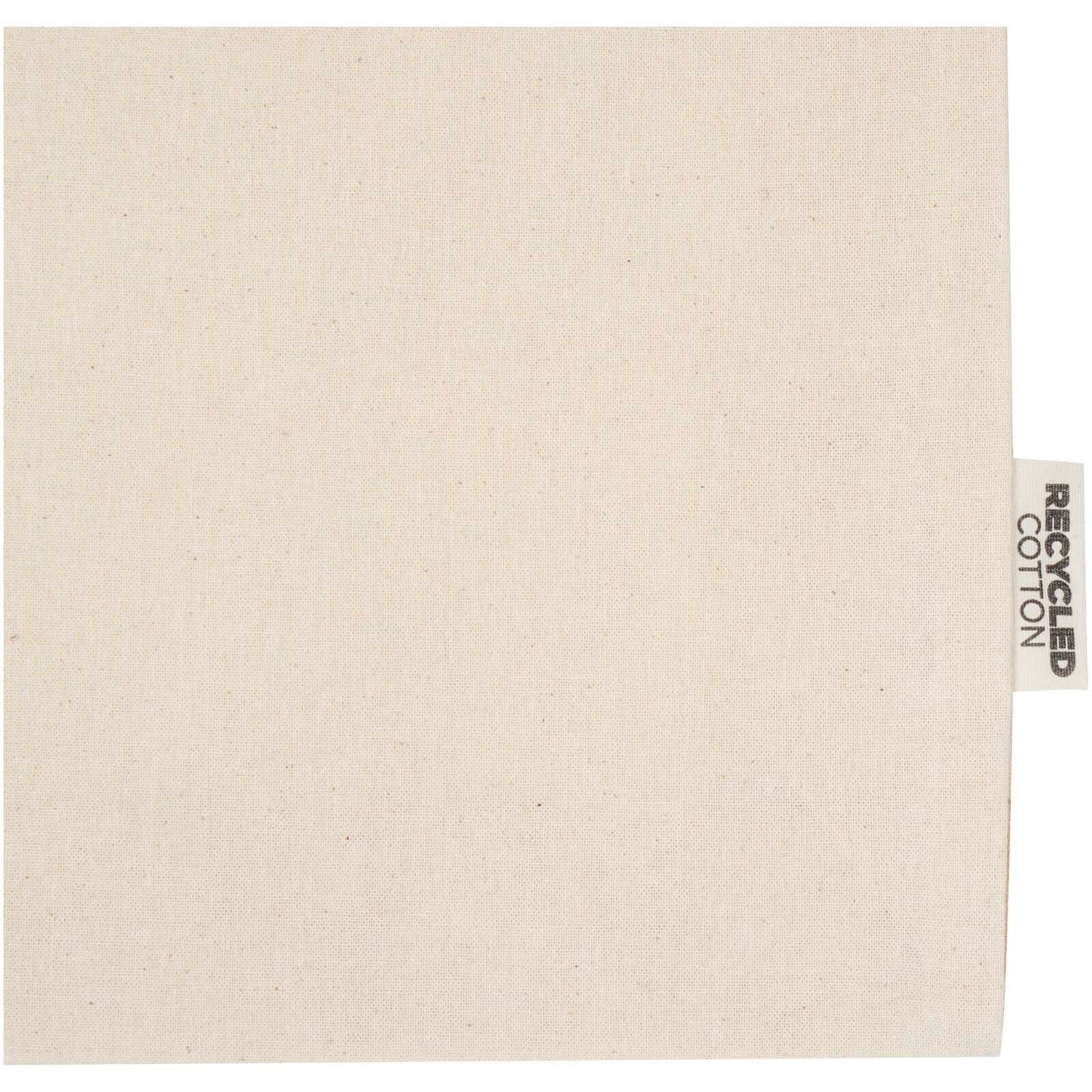 Madras 140 g/m² Baumwoll Tragetasche mit Seitenfalten aus GRS recycelter Baumwolle 12L - natur-909