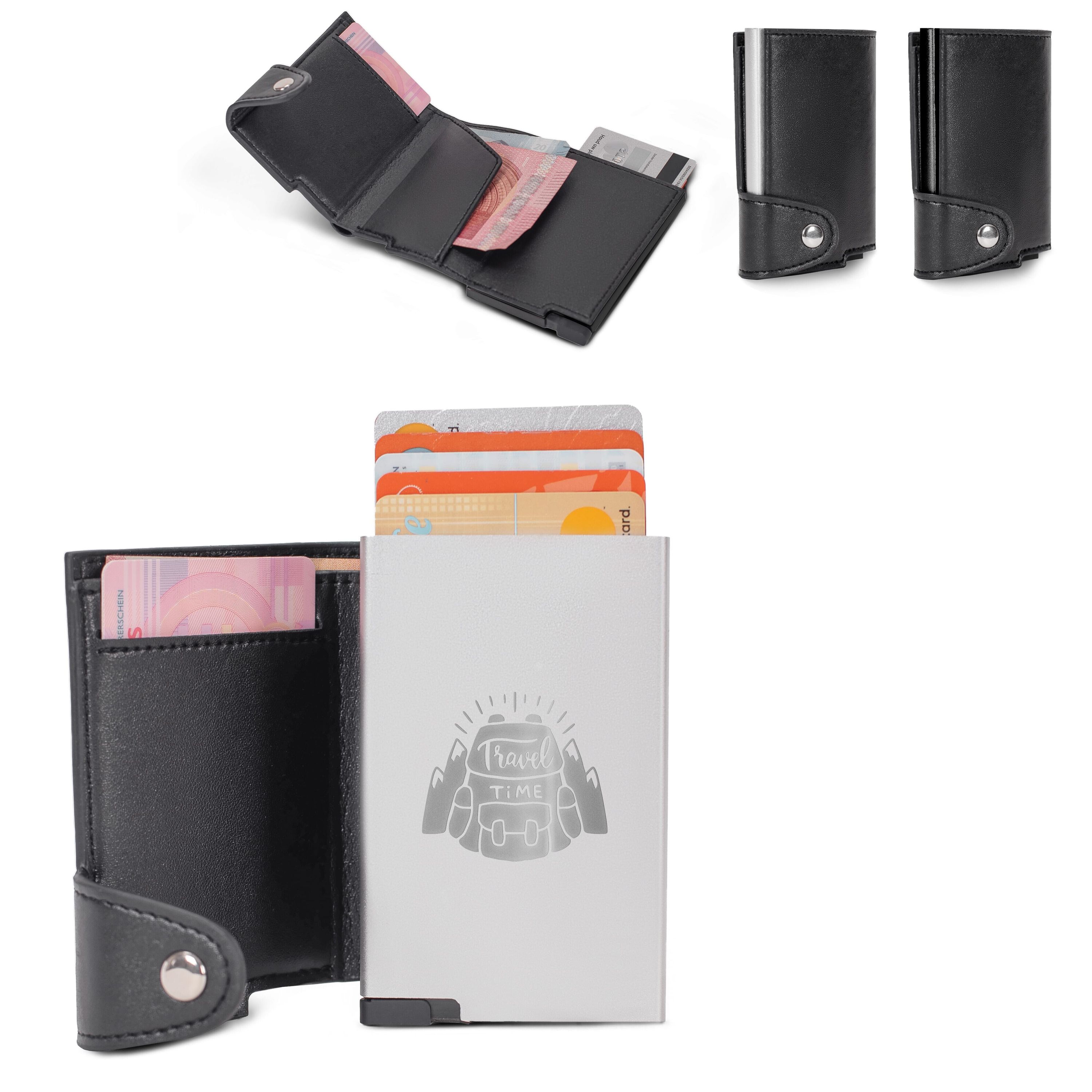 Kartenetui mit RFID-Schutz - schwarz  -  schwarz-884