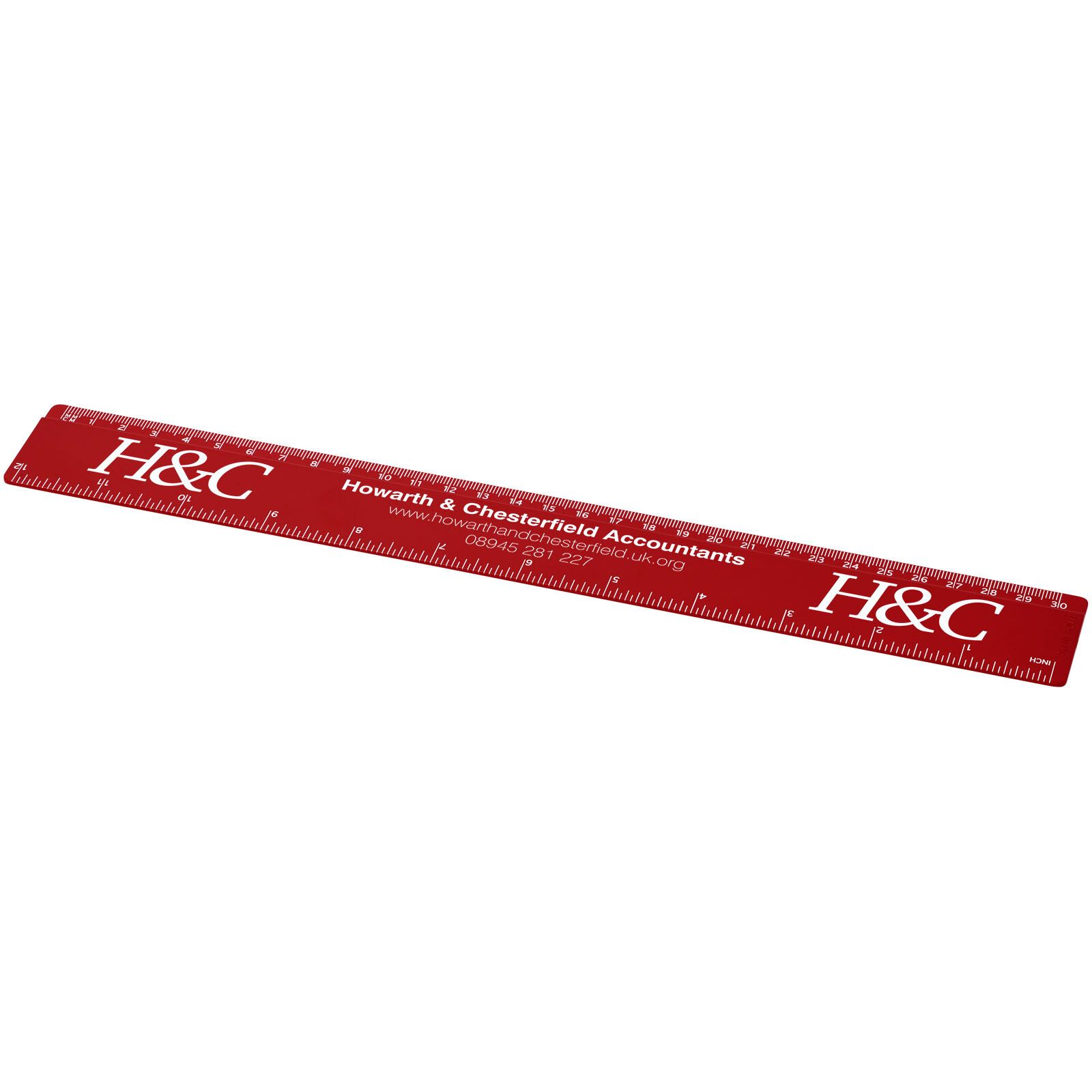 Renzo 30 cm Kunststofflineal - rot-579