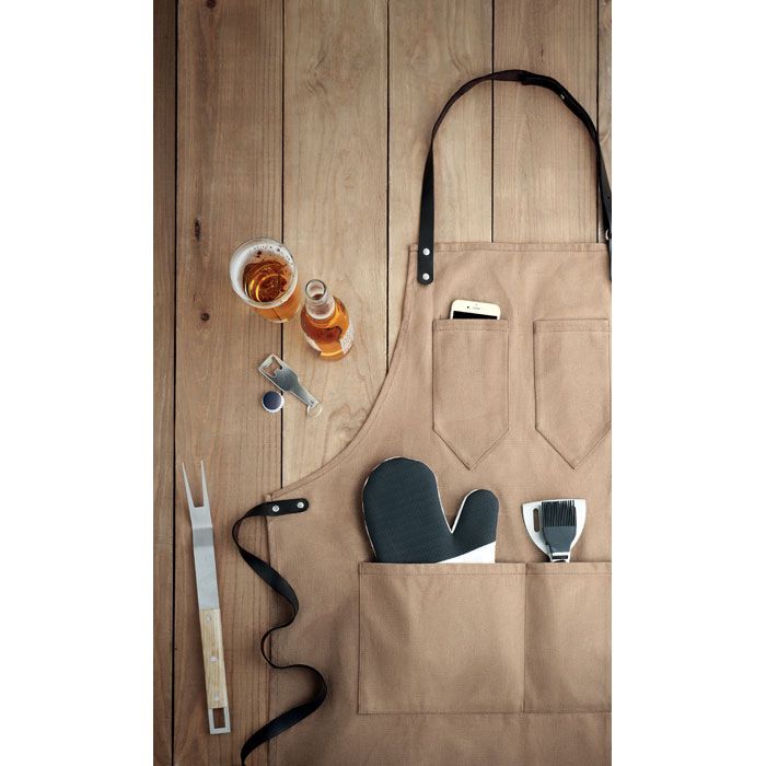 Kochschürze Leder CHEF - taupe-603