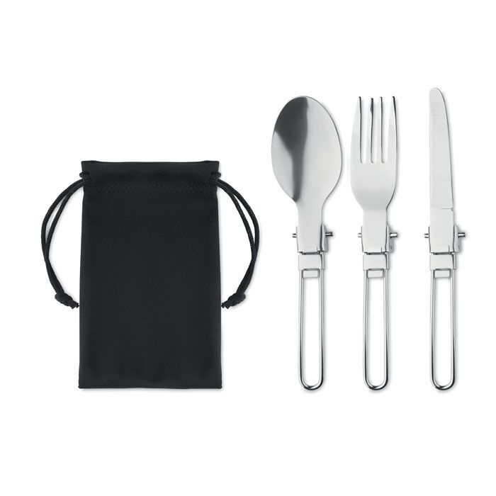 3teiliges Camping-Besteck STAPI SET - schwarz-290