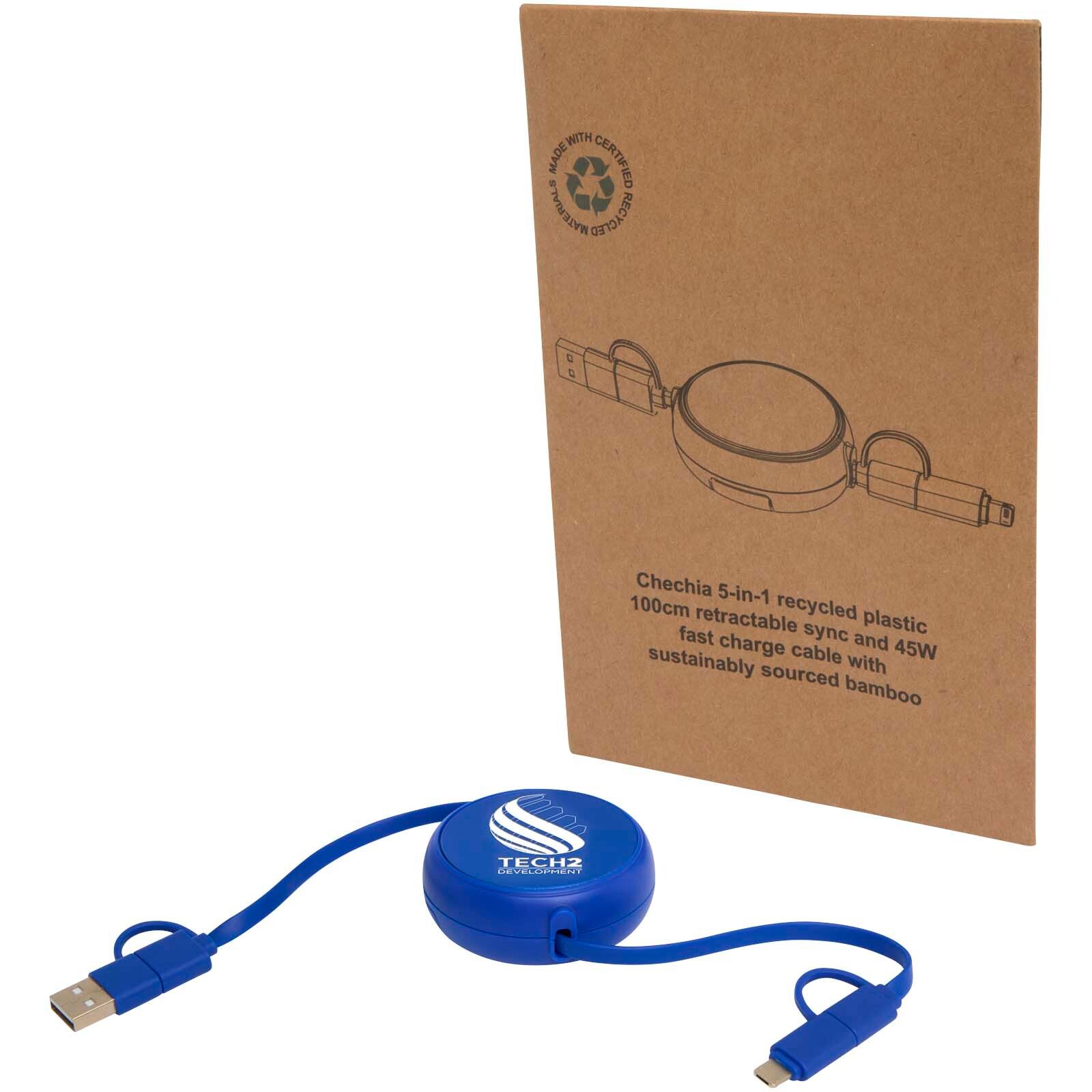 Alasia 100 cm 5-in-1 Kabel aus recyceltem Kunststoff und Aluminium, einziehbar, für Datenübertragung und mit 45W Schnellladung - royalblau-11
