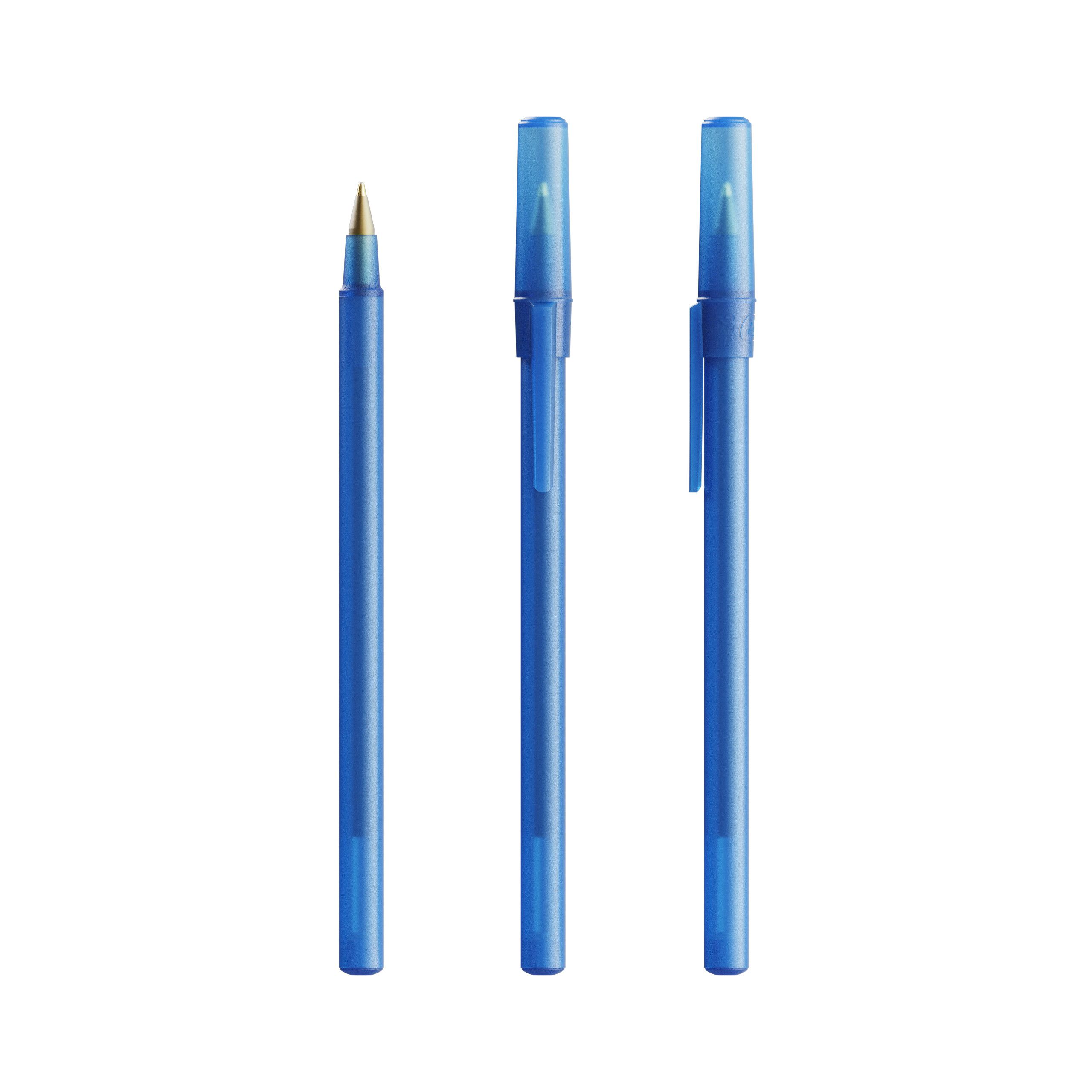 BIC® Round Stic® Kugelschreiber, Mine blau - gefrostetes dunkelblau-227