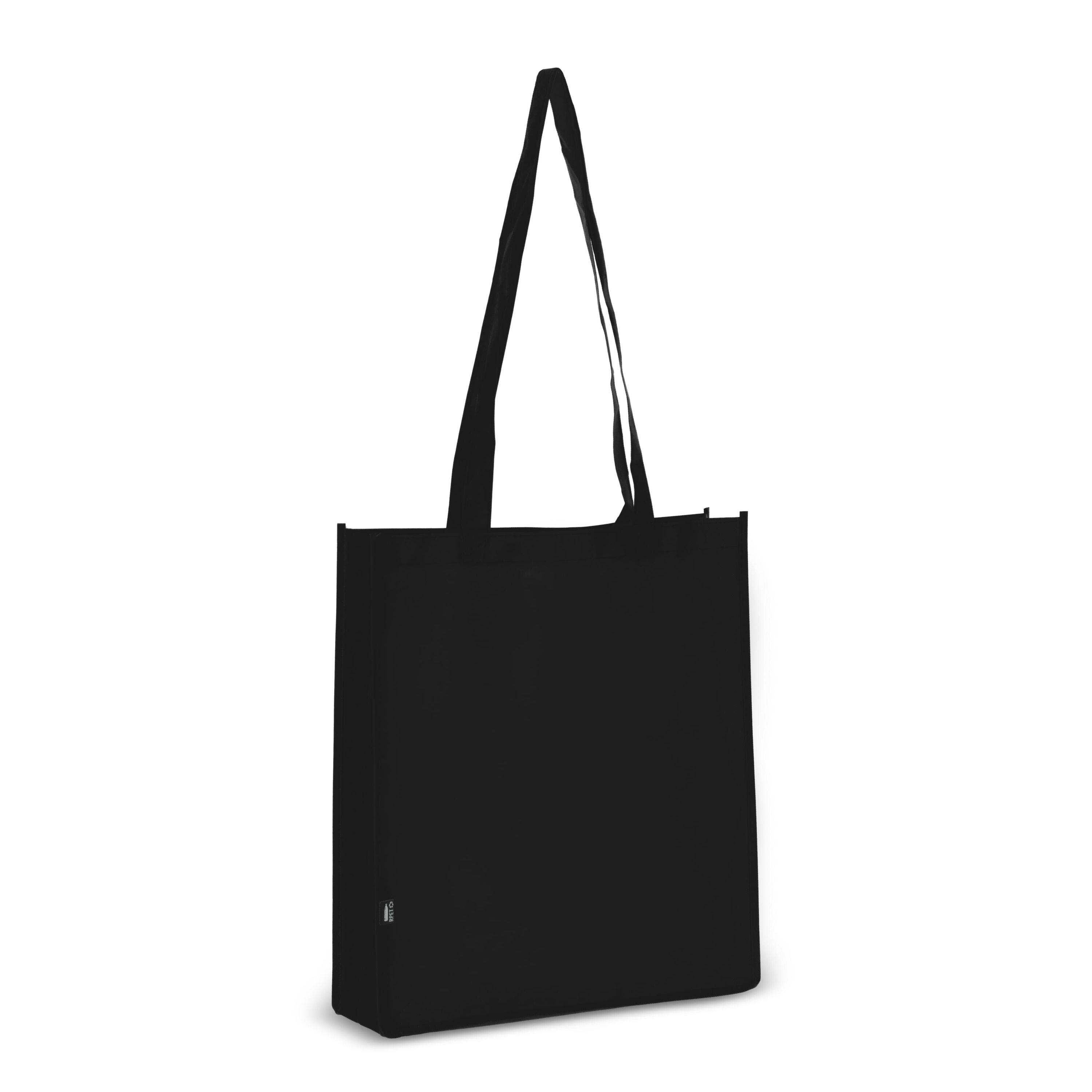 R-PET Tragetasche aus Non Woven 38 x 9 x 42cm 75g/m² - schwarz-149