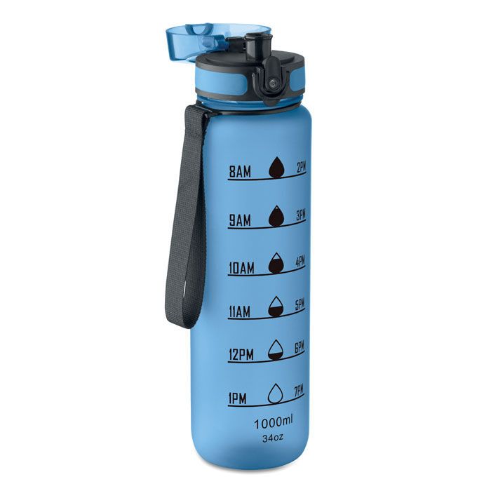 Sport-Trinkflasche RPET 1L ISFORDEN MARK - transparent hellblau-408
