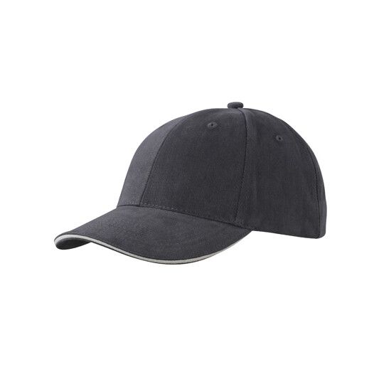 6-Panel Sandwich Cap - graphite - light grey-558