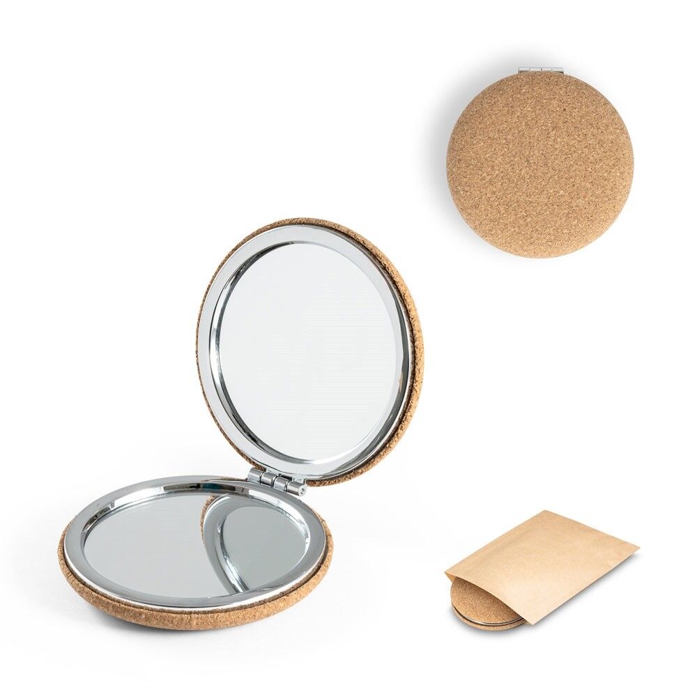 TILBURY Doppelter Taschenspiegel aus Kork - natur-399