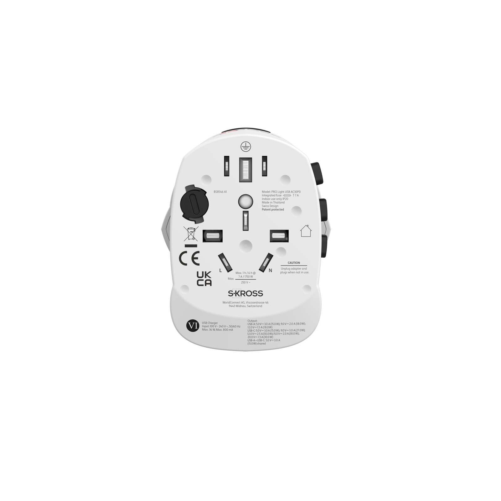 SKROSS PRO Light USB AC30PD Reiseadapter - weiss-925